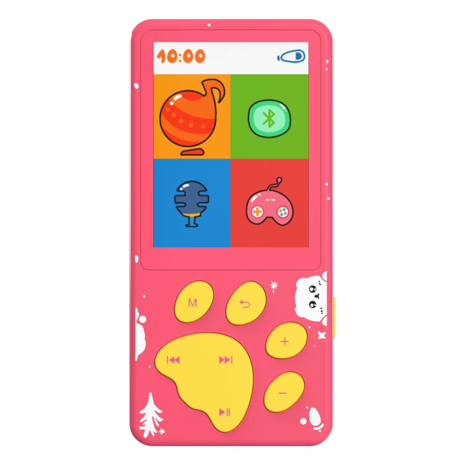 MP3 Player for Kids,32GB Pink Kids MP3 Player with Bluetooth,Speaker, 2.4 inch Color Screen,Soothing Sound,Flashlight,Games,Voic