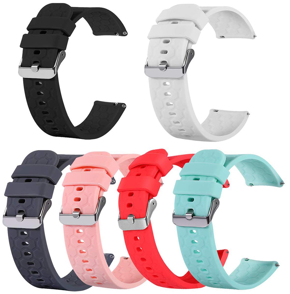 TenCloud 6-Pack Compatible with Yamay Smart Watch Bands Replacement Band Soft Washable Straps Wristbands Spring Bar 19mm for Fitness Watch SW023 SW021 SW020 and ID205L ID205U ID205S