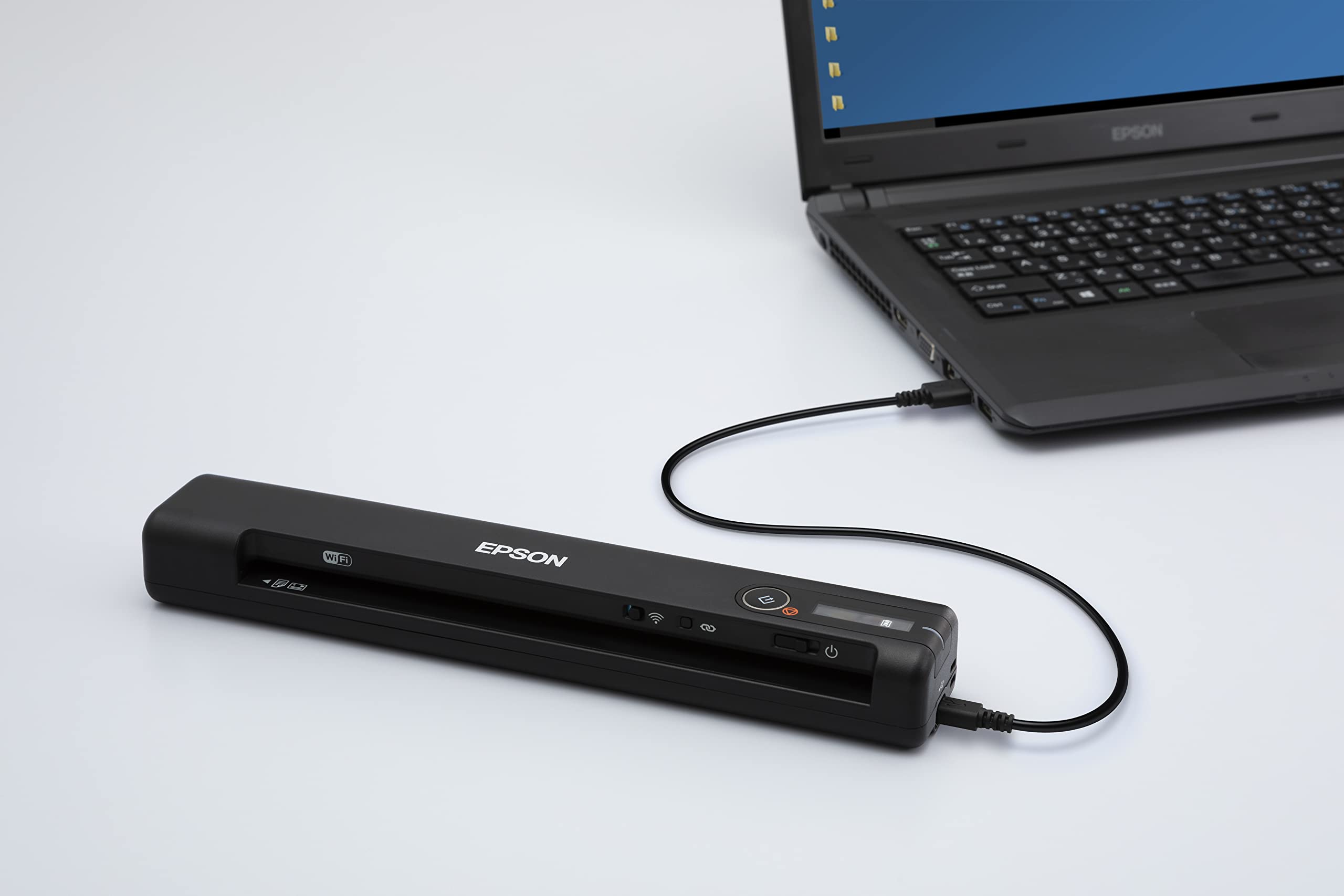 Epson WorkForce ES-60W Wireless Portable Color Document Scanner, Black, Model B11B253401