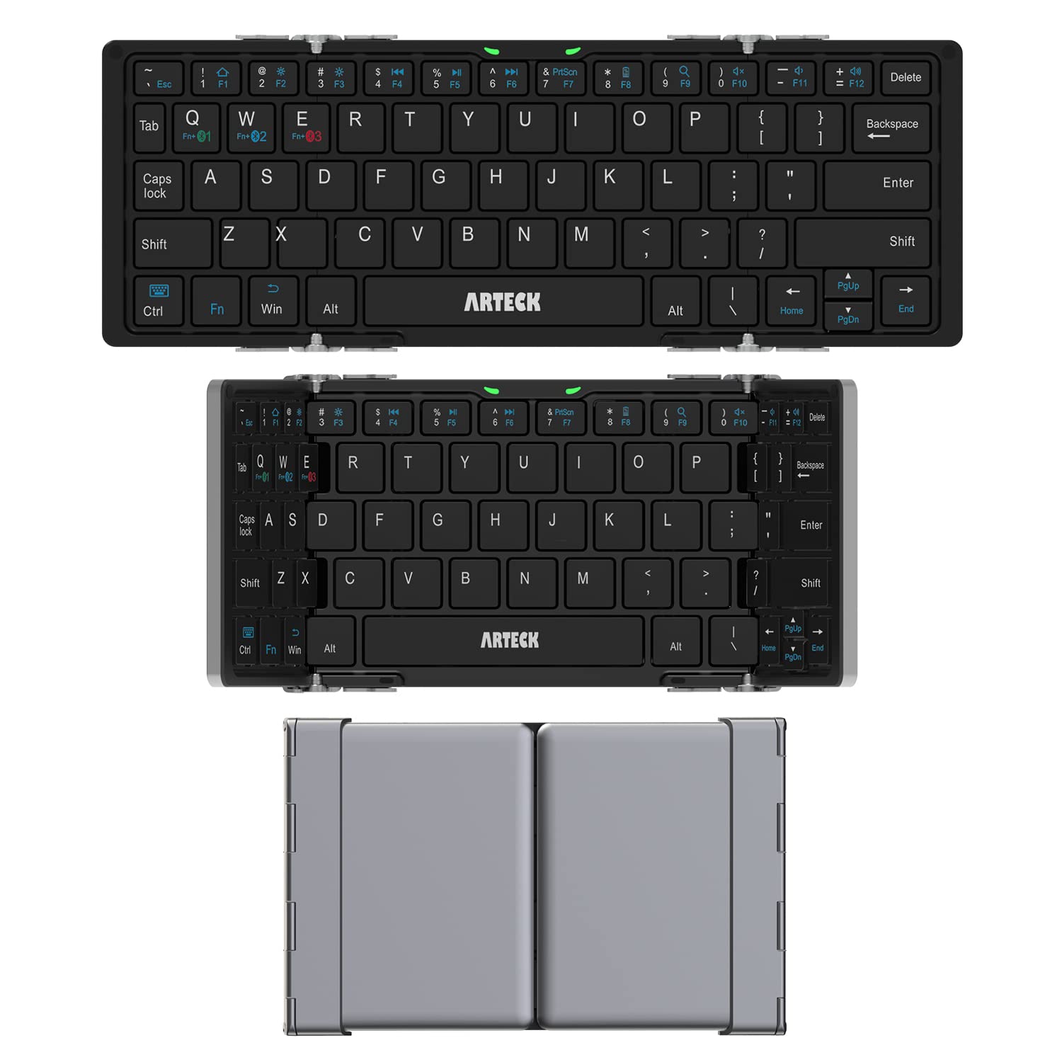 Arteck Folding Bluetooth Keyboard, Portable Mini Foldable Wireless Keyboard For Ios Ipad 10.2 Inch, Pro, Air, 9.7 Inch, Mini, An