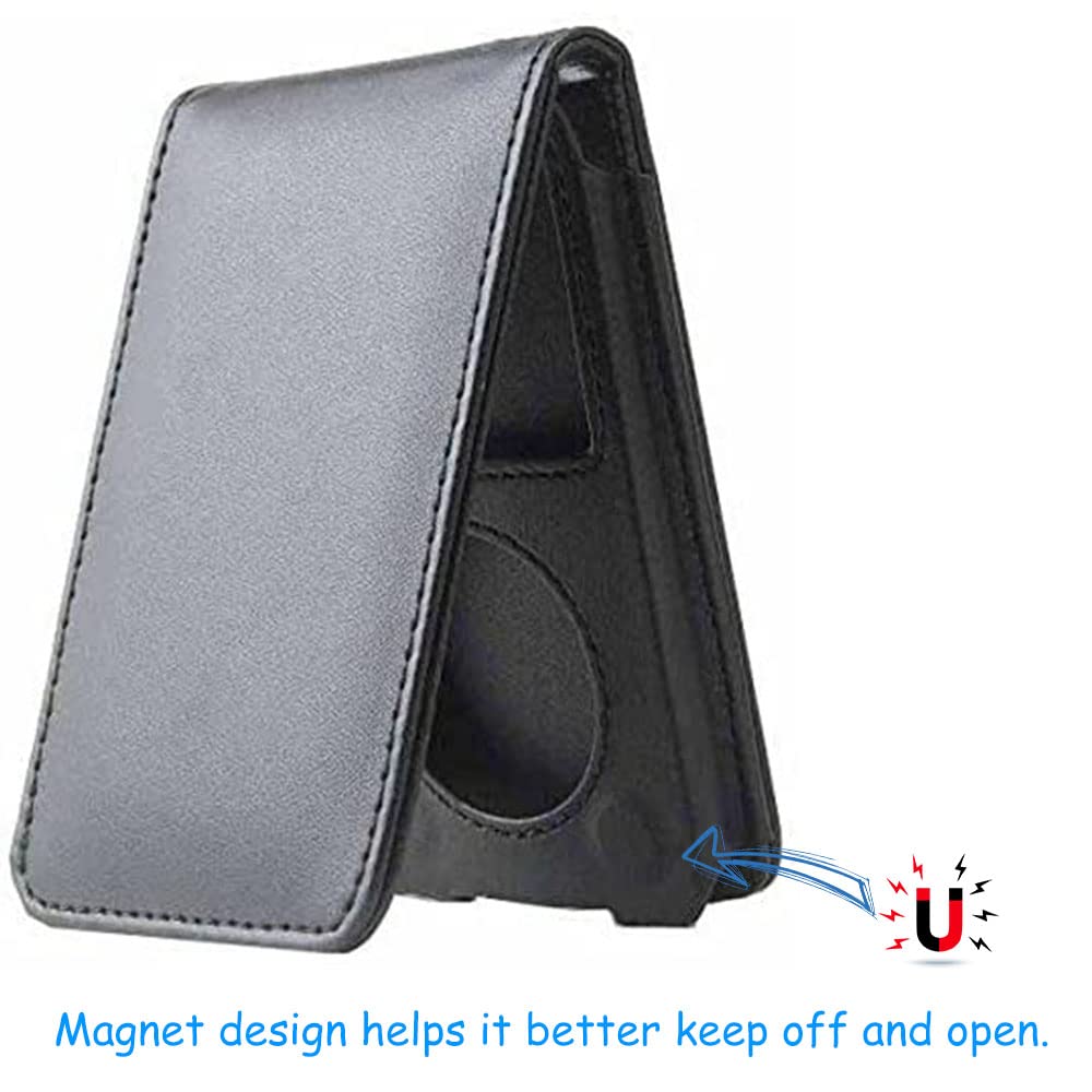 Hal V Top Leather Case For Apple Ipod Video Classic 80G 120G 160G 60G Classic Protective With Movable Belt Clip Black