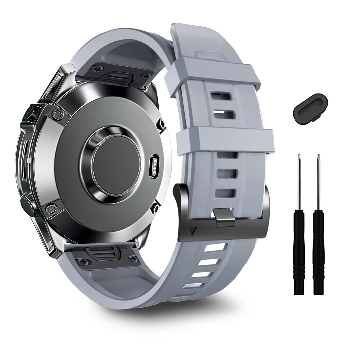 Compatible With Garmin Fenix 6 Pro Watch Bands, 22Mm Width Quick Release Silicone Straps Forerunner 935/Forerunner 945/Fenix 7/F