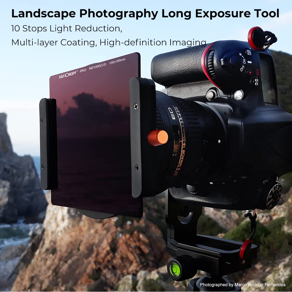 K&F Concept 100X100Mm Square Nd Filter Kit Nd1000 (10 Stop) + 1X Filter Holder + 8 X Filter Rings With 28 Multi Layer Coatings C