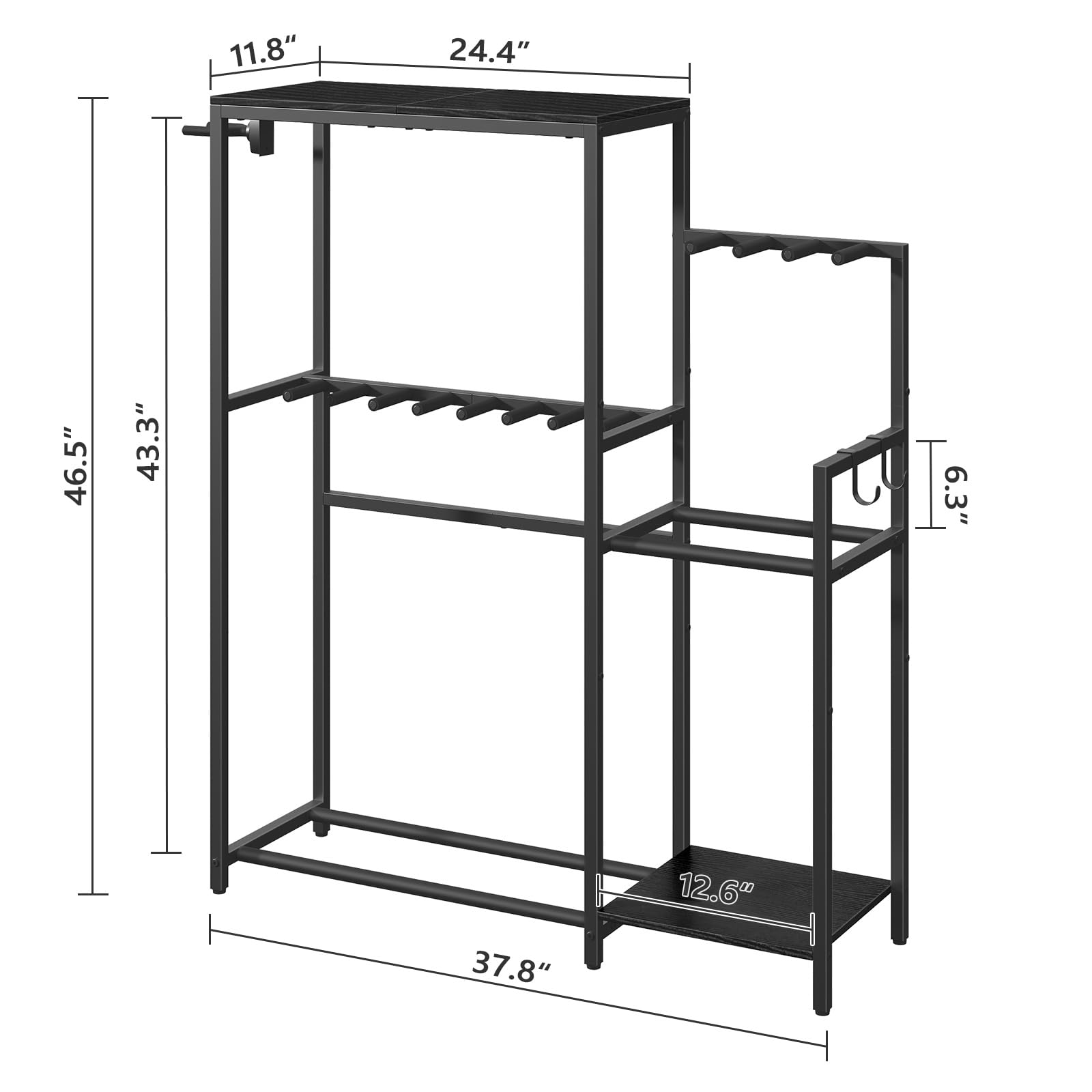 Mahancris Guitar Stand, Multi-Guitar Rack, For Acoustic, Electric Guitar, Bass, Ukulele, Banjo, For 7 Guitars, Guitar Amp Stand,