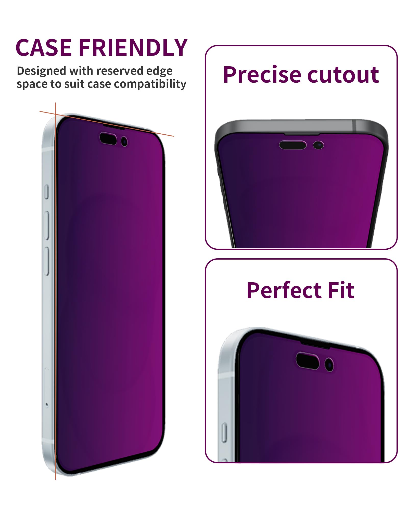 Ifaeveus 2 Pack Privacy Screen Protector For Iphone 15 Pro Max Tempered Glass For 15 Promax 6.7Inch Private Saver Anti Spy Anti