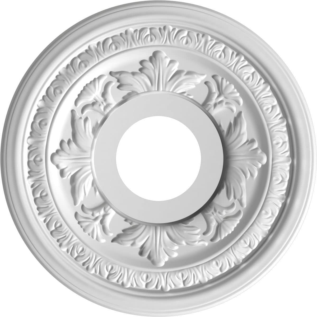 Ekena Millwork Cmp13Baghc Baltimore Thermoformed Pvc Ceiling Medallion (Fits Canopies Up To 5 1/4''), 13''Od, Ultracover Satin H