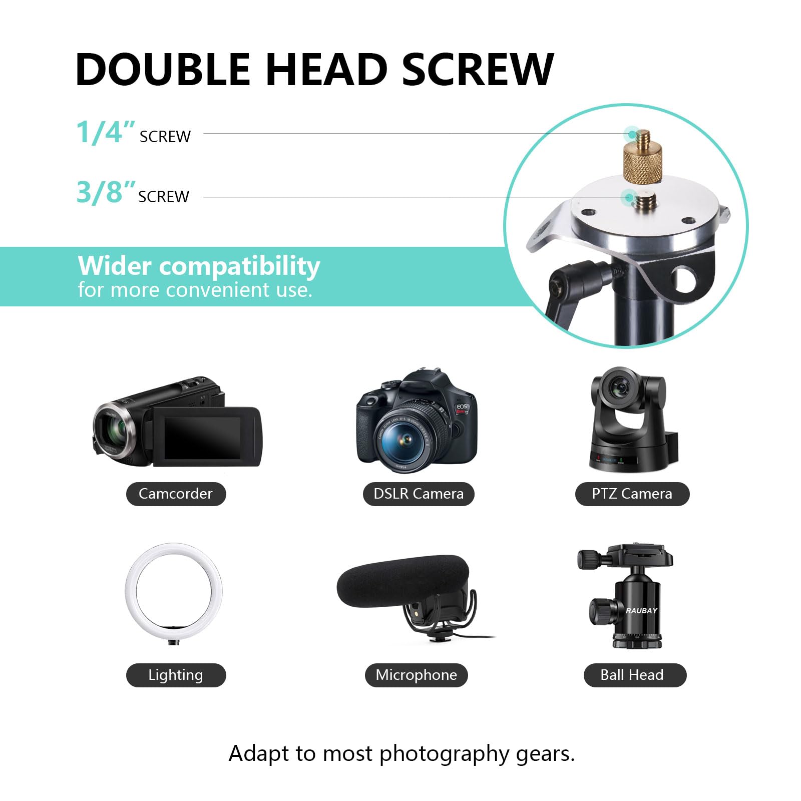 Raubay 24' Tall Tripod Stand, Extreme Tall Heavy Duty Sports Camera Video Tripod, Spring Telescoping Aluminium Alloy Large Light