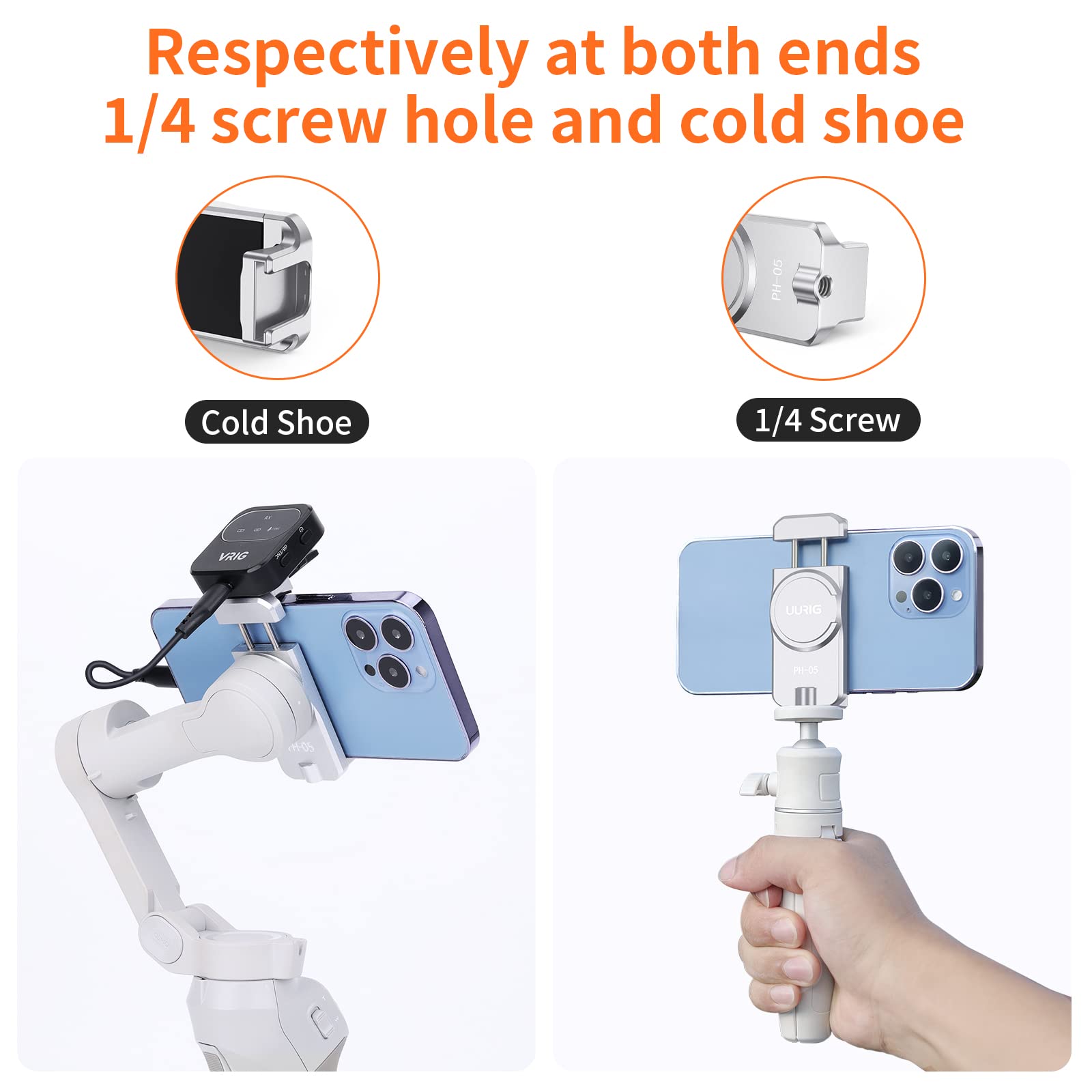 Uurig Magnetic Cell Phone Clamp For Dji Om, Phone Tripod Mount, Handheld Gimbals Magnetic Ring Holder For Dji Osmo 5/Om 4 Se Accessories