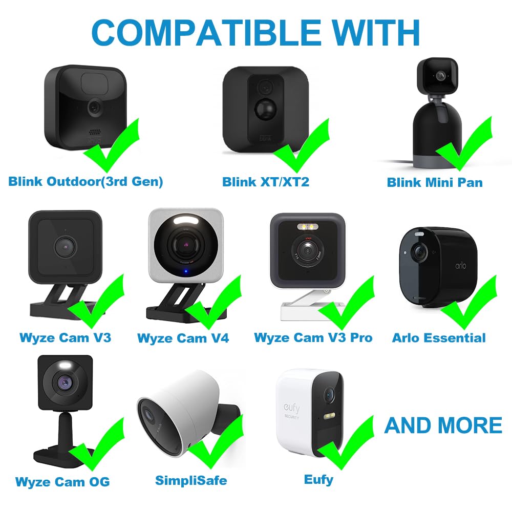 Jjmasee 26Ft Power Extension Cable For Wyze Cam V3/V4/Og/V3 Pro, Blink, Arlo Essential, Eufy, Kasacam (Not For Wyze Pan V3), Mic