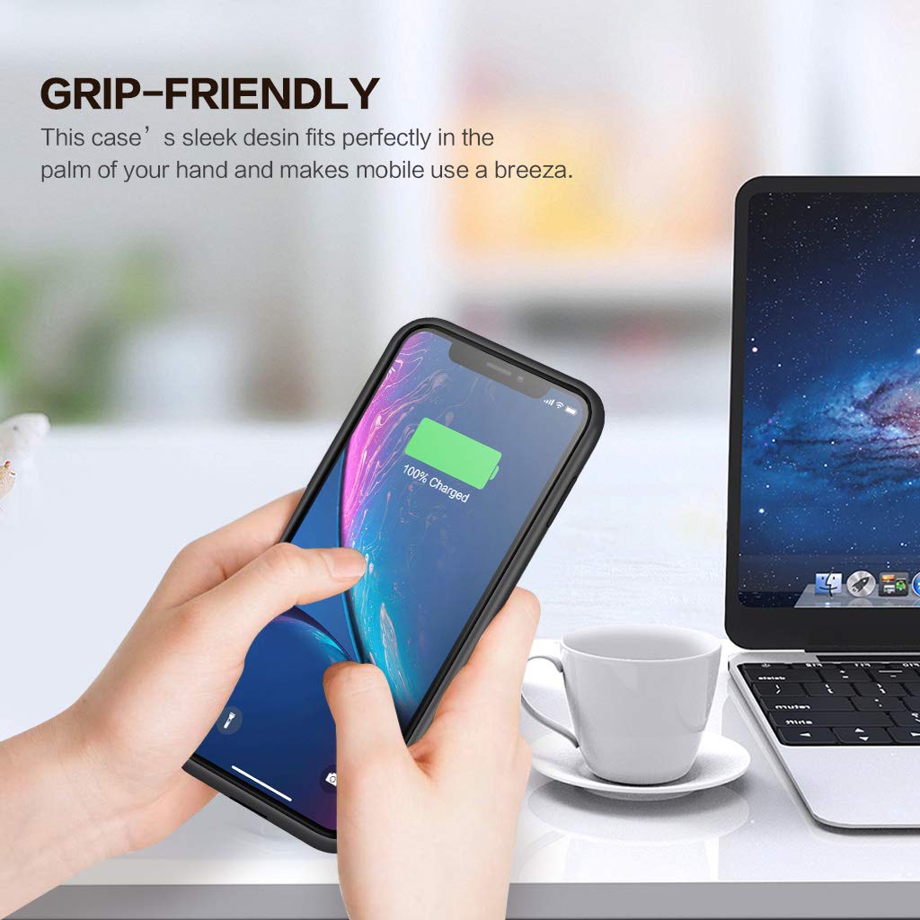 Trswyop Battery Case For Iphone Xr, 6800Mah Portable Charging Case For Iphone Xr Rechargeable Backup External Battery Pack Exten