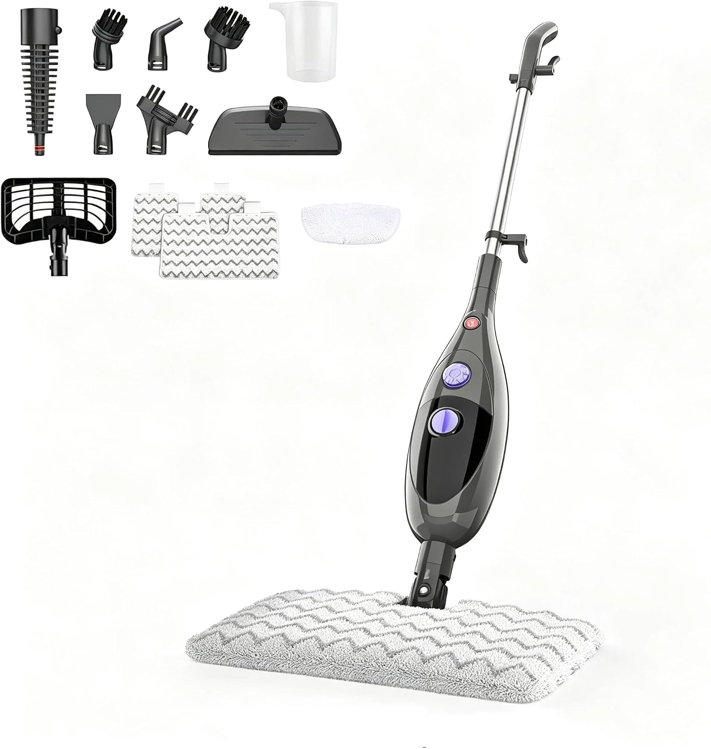 12in1 Steam Mop, Detachable Handheld Steam Cleaner,15s Fast HeatUp,180 Swivel Mop Head,400ml Tank for 45Min Continuous Steam