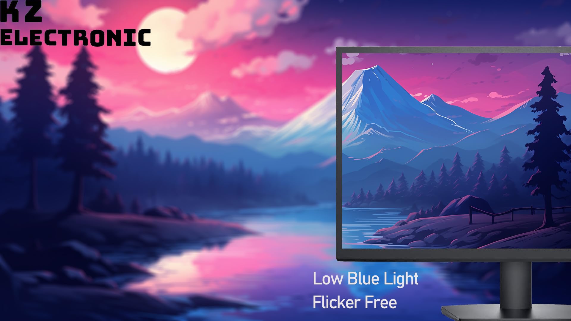 Hp 24'' Fhd Monitor - Ips Led - Amd Freesync - 75Hz - Vesa - Low Blue Light - Flicker Free - Anti-Glare, Hdmi & Vga, Black