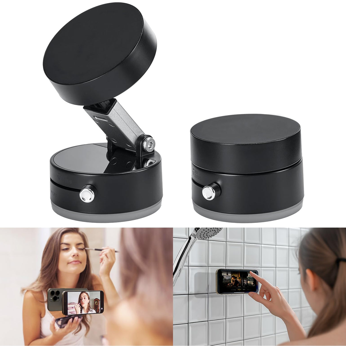 Joytutus Shower Phone Holder, Reusable Suction Cup Phone Mount For Shower, Mirror, Kitchen, Window & Bathroom, Shower Phone Moun