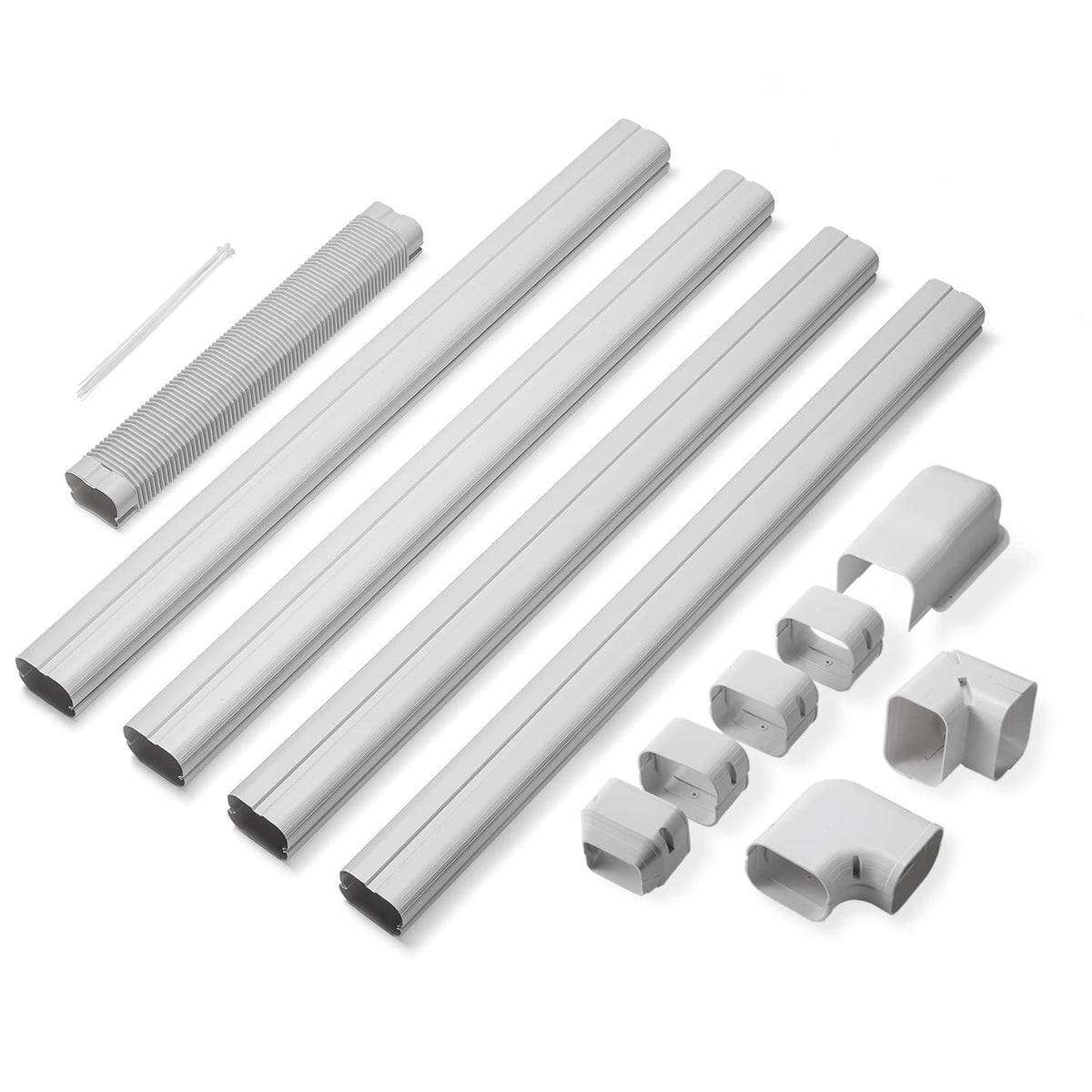 Turbro 4'' W    14' L Decorative Pvc Line Cover Kit For Mini Split And Central Air Conditioners, Ac Heat Pumps Systems