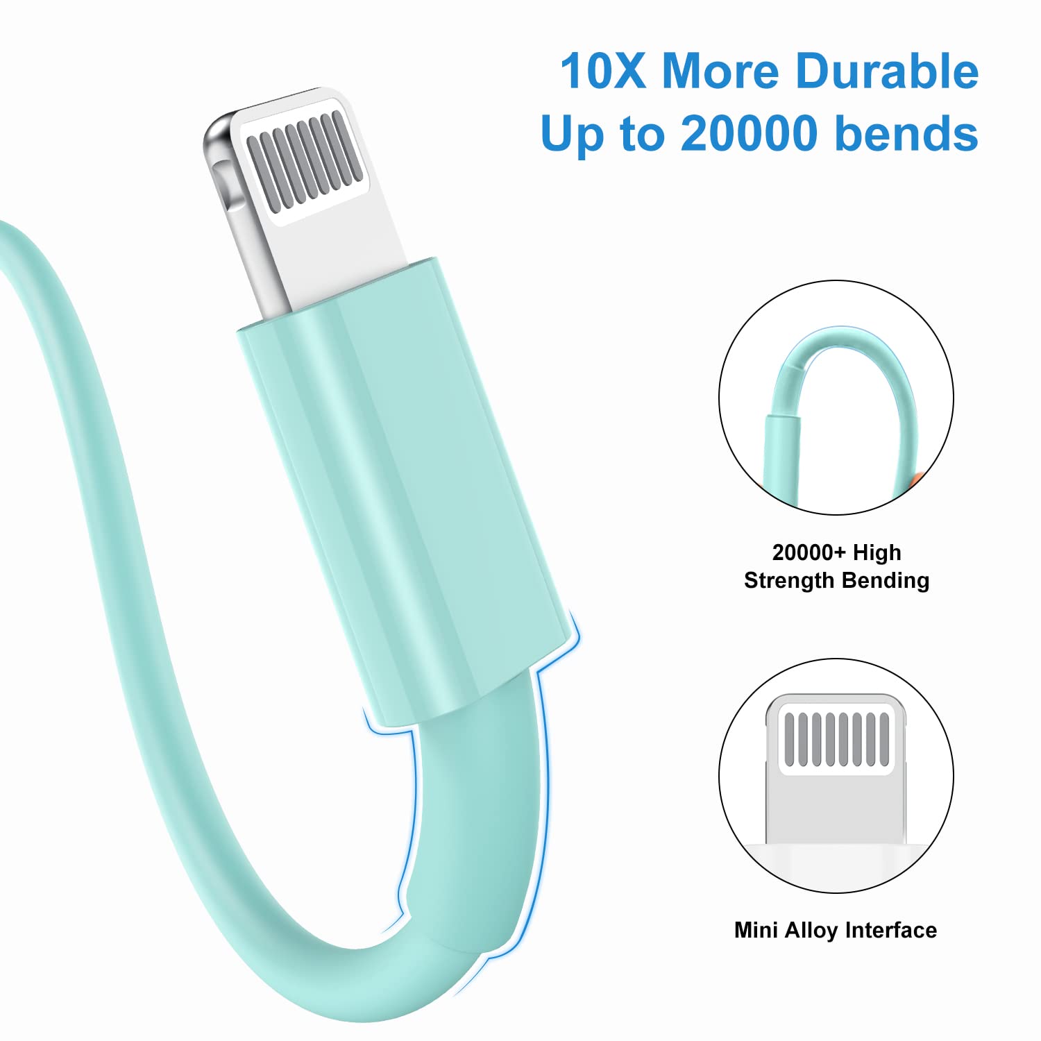 Qziiw Iphone Charger Cable 3 Ft [Apple Mfi Certified], 3Pack 3 Feet Long Usb To Lightning Cable, Apple Charging Power Cord 3 Foo
