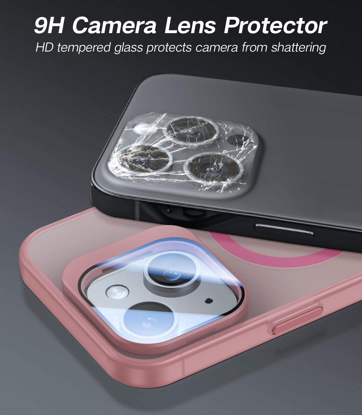 Vofata For Iphone 15 Plus Case With Metal Camera Stand [Built In 9H Camera Lens Protector][Compatible With Magsafe] Military Gra