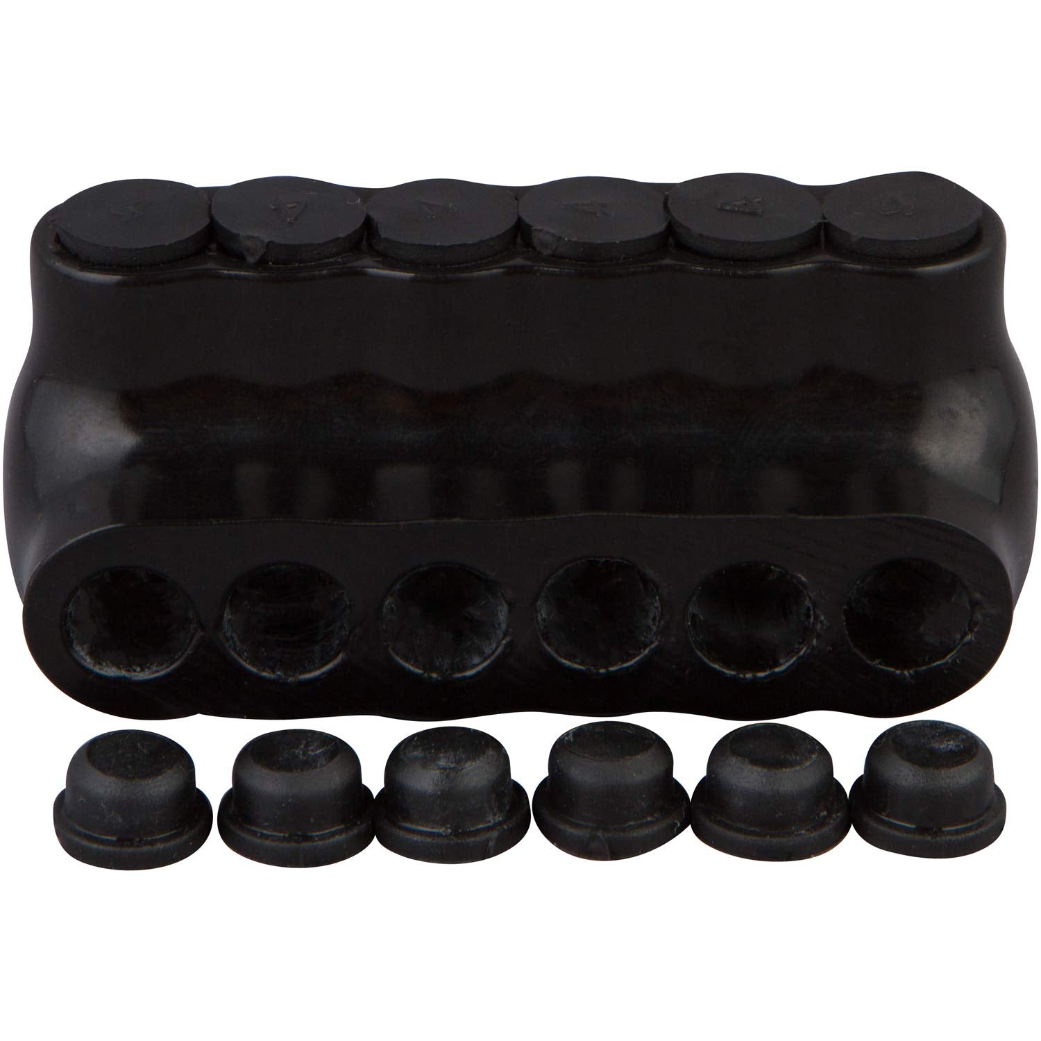 Morris Products 97516 Black Insulated Multi Cable Connector   Single Entry 6 Ports 4 14 Wire Range, 1 Pack