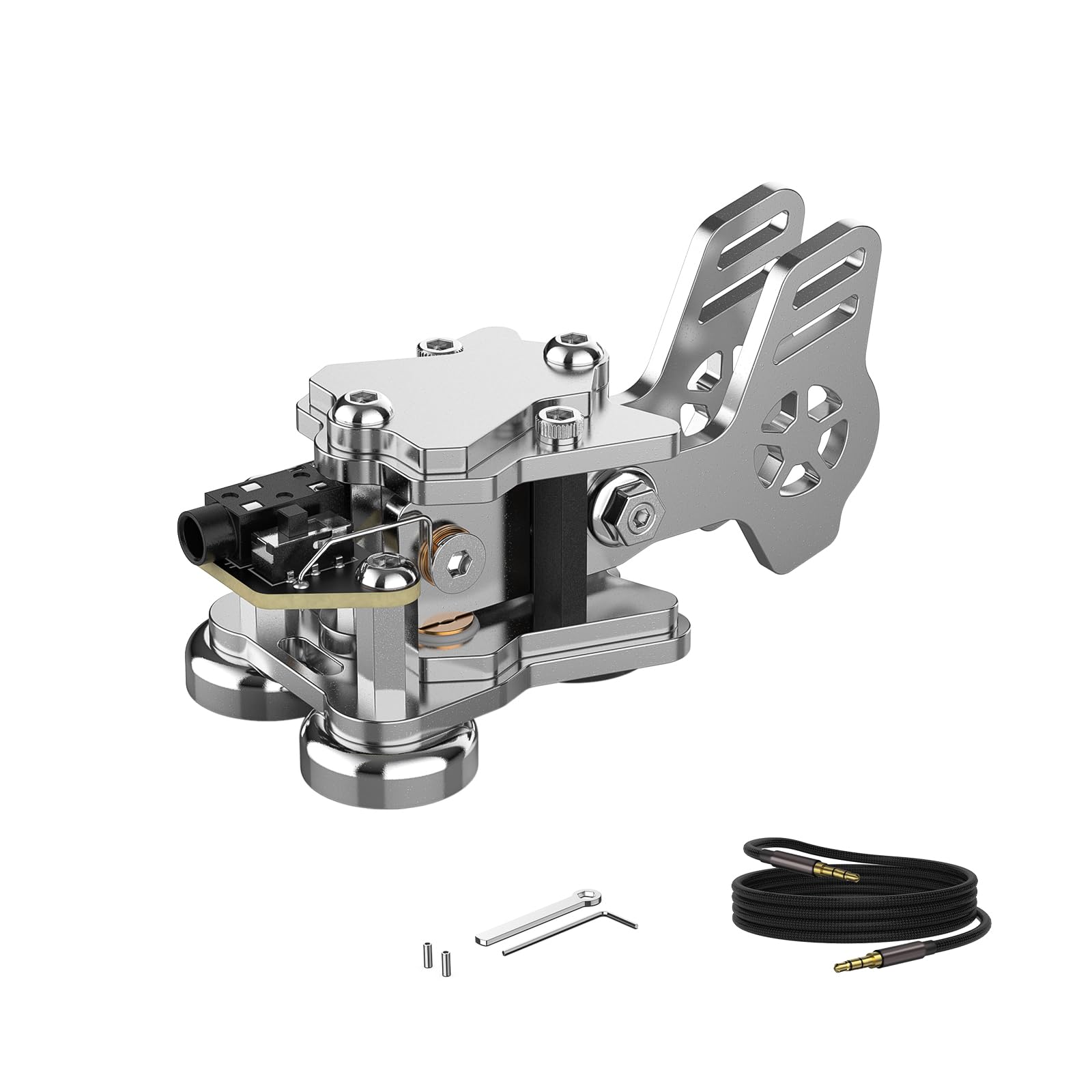 Putikeeg Mini Key Morse Radio Ham Send Telegram Double Paddle Morse Code Key With Stainless Steel Body Three Neodymium Magnets B