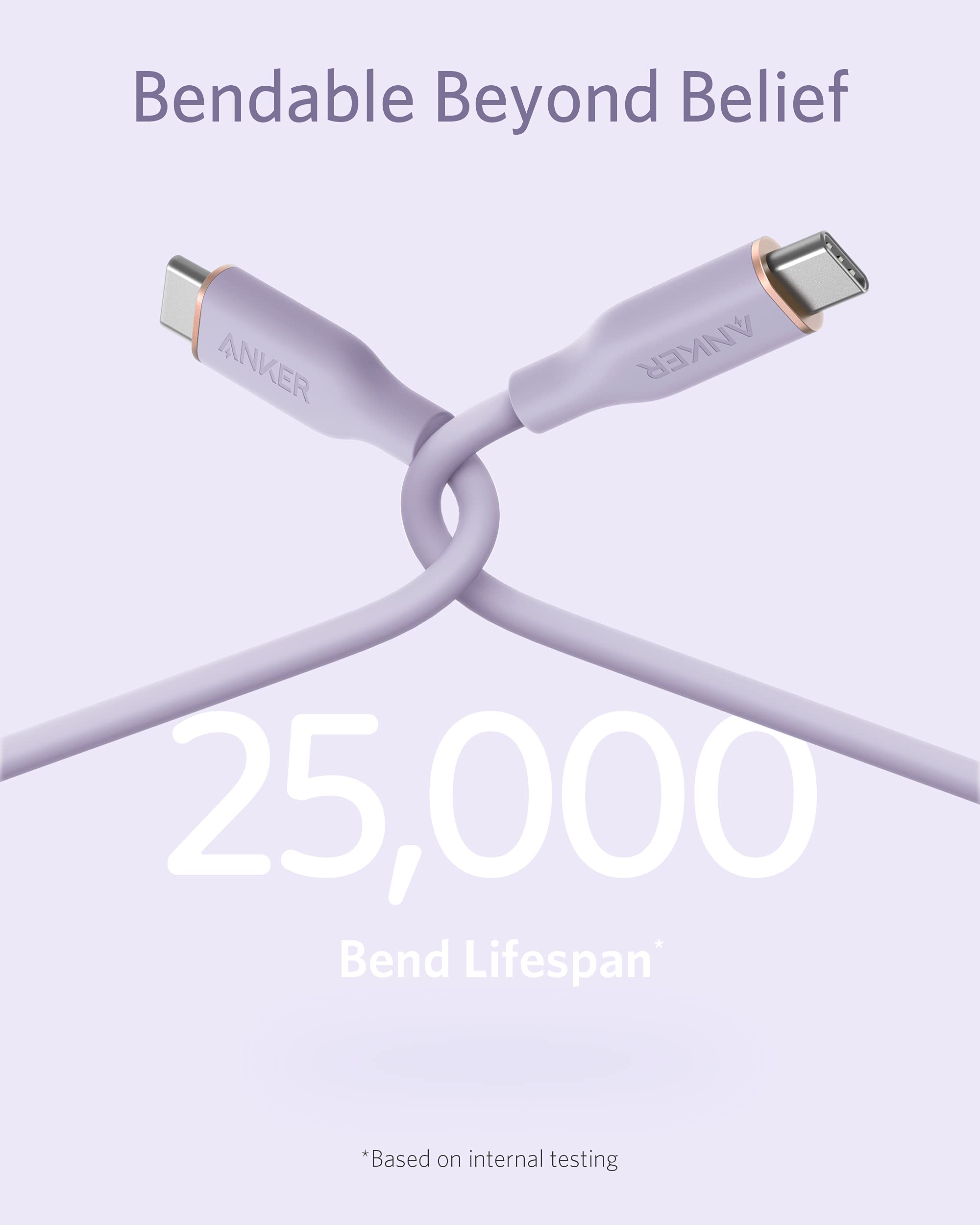 Anker Powerline Iii Flow, Usb C To Usb C Charging Cable 100 W 90 Cm, Type C Cable, Compatible With Macbook Pro 2020, Ipad Pro, I