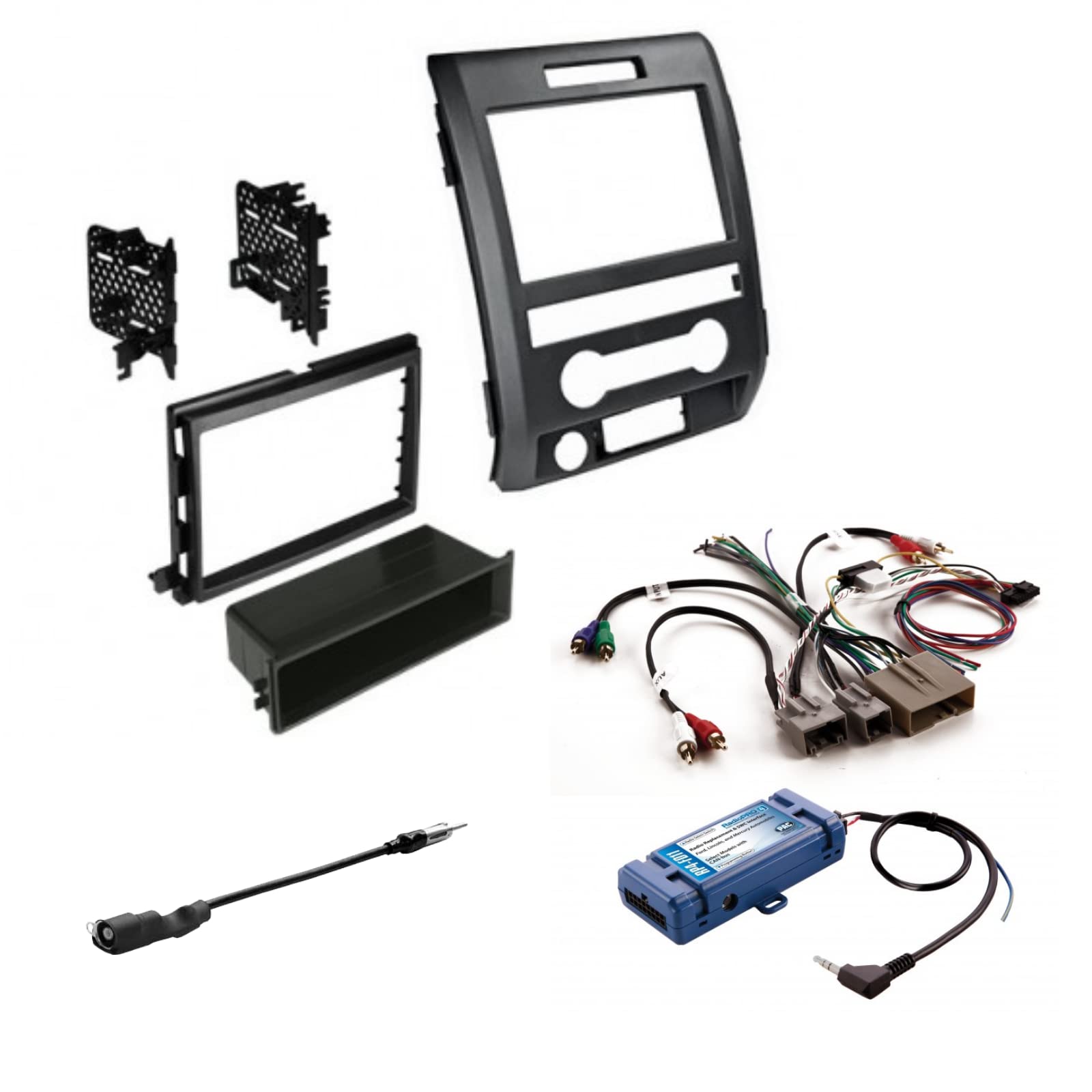 American International Single Or Double Din Radio Complete Dash Kit, 2009 2014 Ford F 150 With Antenna Adapter, Harness Compatib