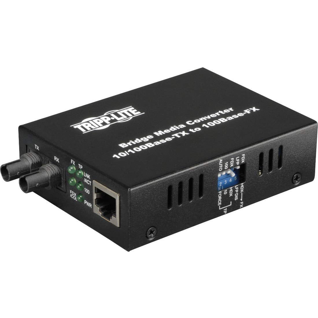 Tripp Lite Network Copper Rj45 Ethernet To Fiber St Duplex Multimode Extender Media Converter, 1310Nm Wavelength, 10/100 Mbps, E