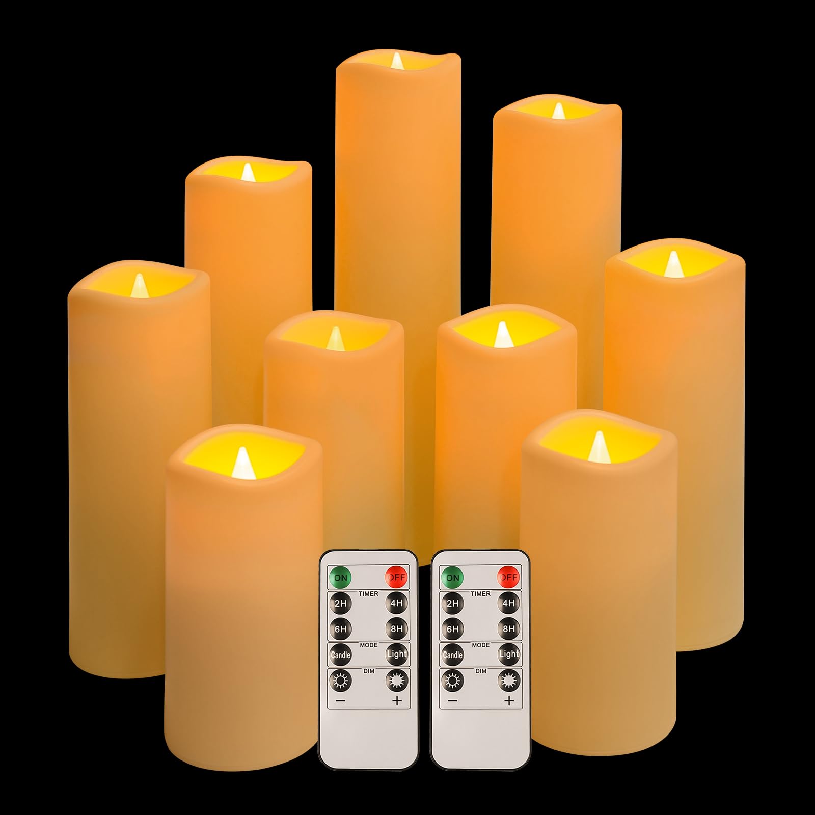 Credtarnos Flickering Flameless Candles With Remote, Waterproof Battery Operated Candles And Timer, Plastic Battery Candles For