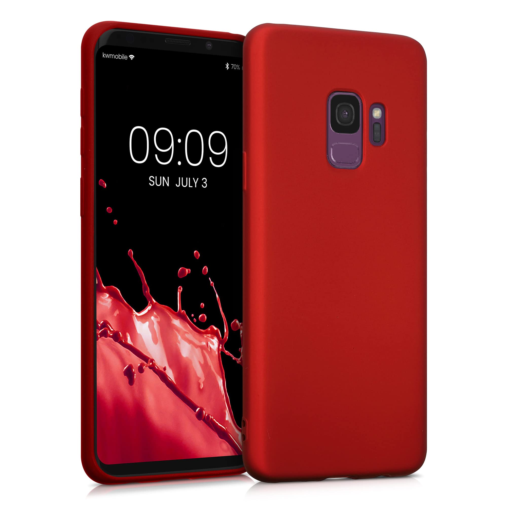 Kwmobile Case Compatible With Samsung Galaxy S9 Case   Soft Slim Metallic Tpu Silicone Cover   Metallic Dark Red