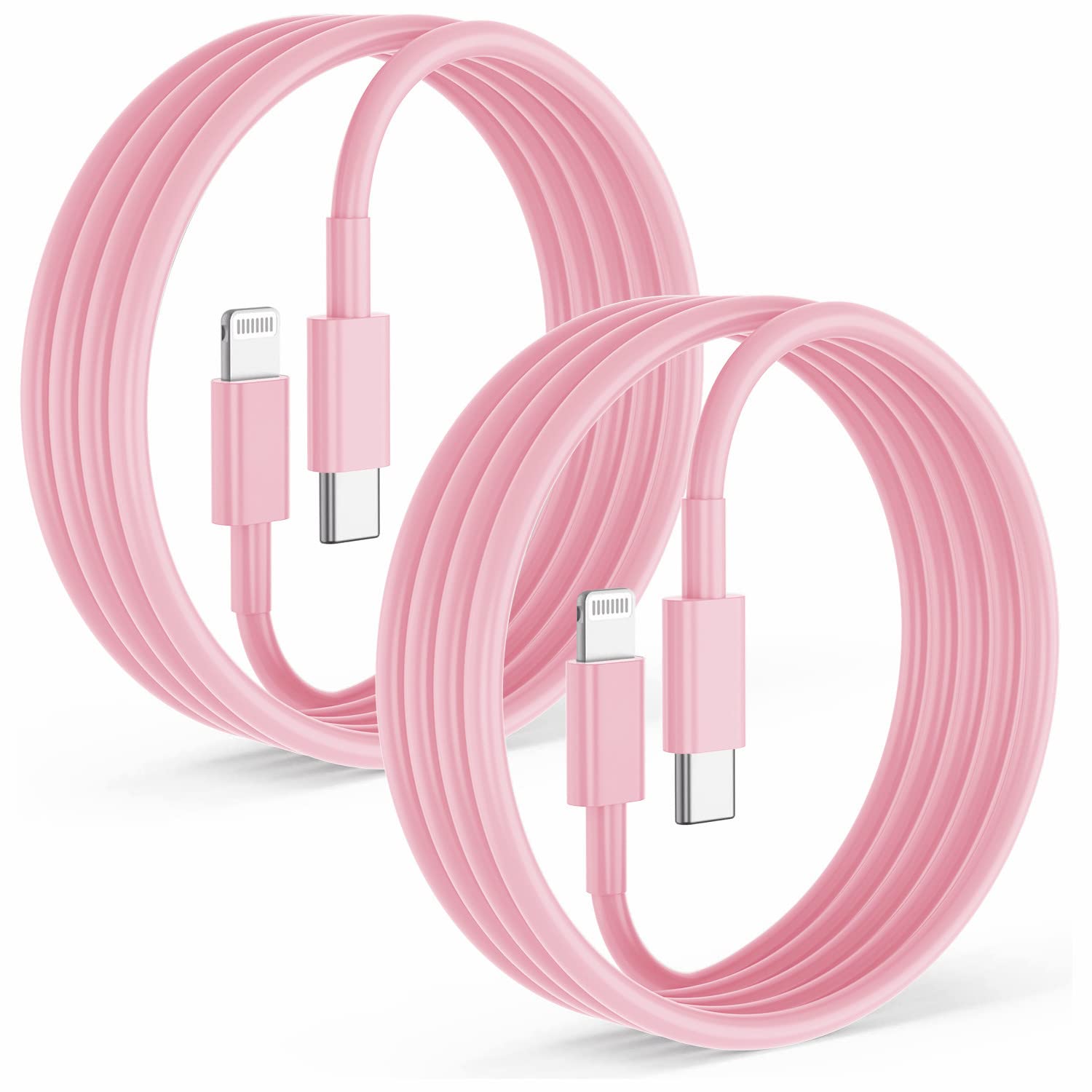 2Pack For Apple Iphone14 Pro Max Fast Charger Cable Pink 6Ft [Apple Mfi Certified], Usb Type C To Lightning Cable 6 Foot Apple I