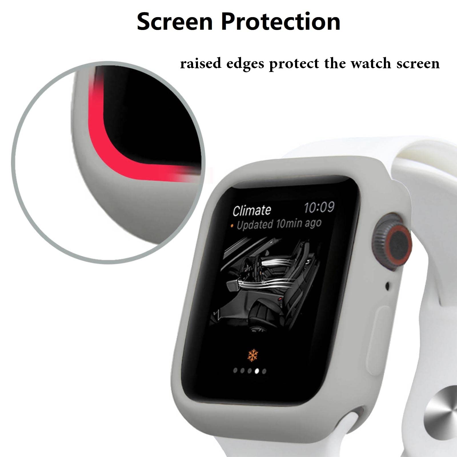 Hontao Ultra Thin Soft Tpu Shockproof Bumper Case For Iwatch Apple Watch Series 10 Fog 46Mm