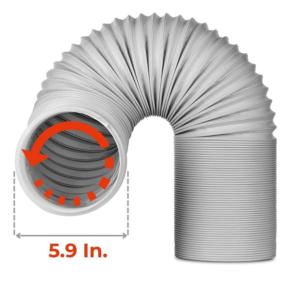 Turbro Portable Air Conditioner Exhaust Hose, 5.9 Inch Diameter Counter Clockwise, 78 Inch Length