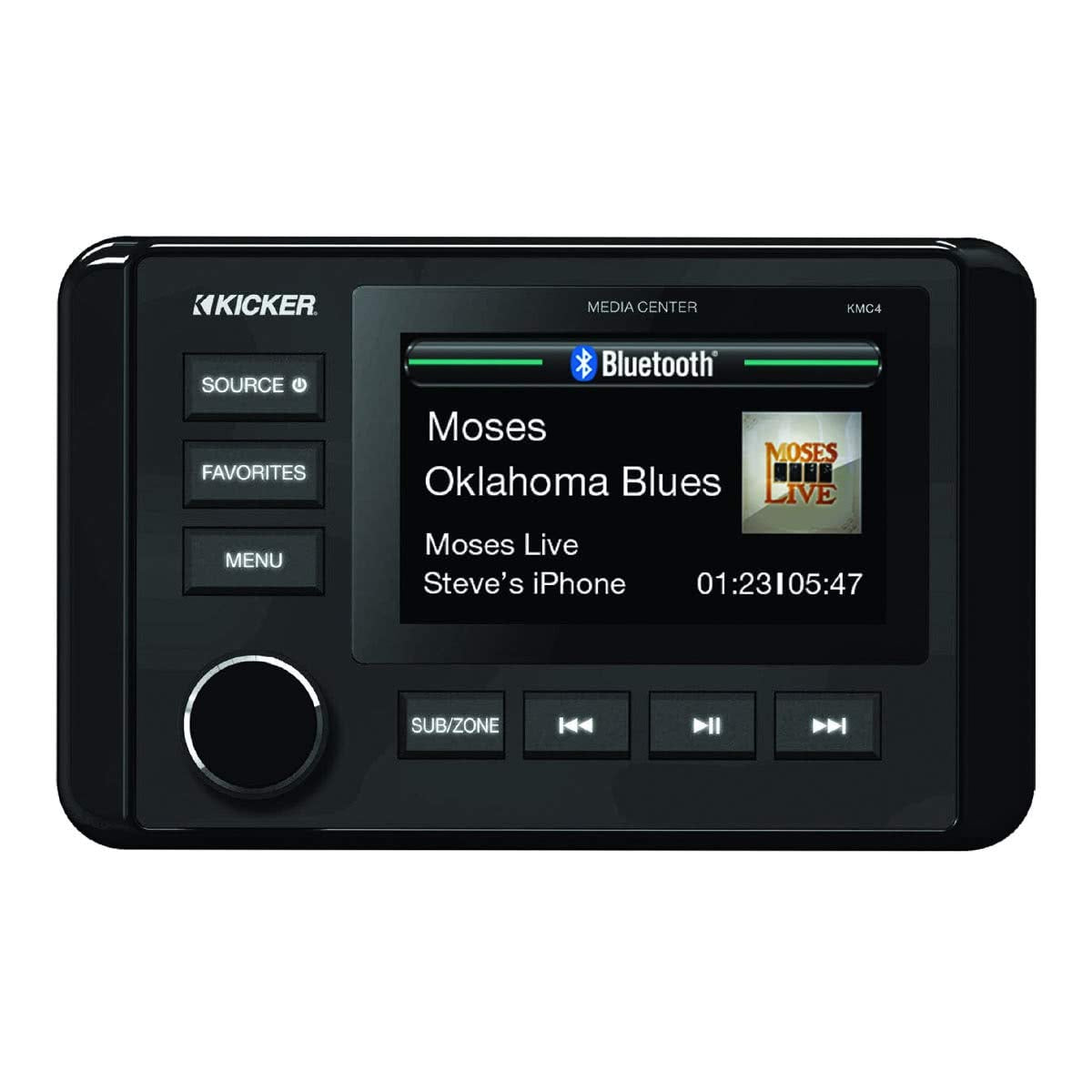 Kicker 46Kmc4 Weather Resistant Gauge Style Media Center With Bluetooth