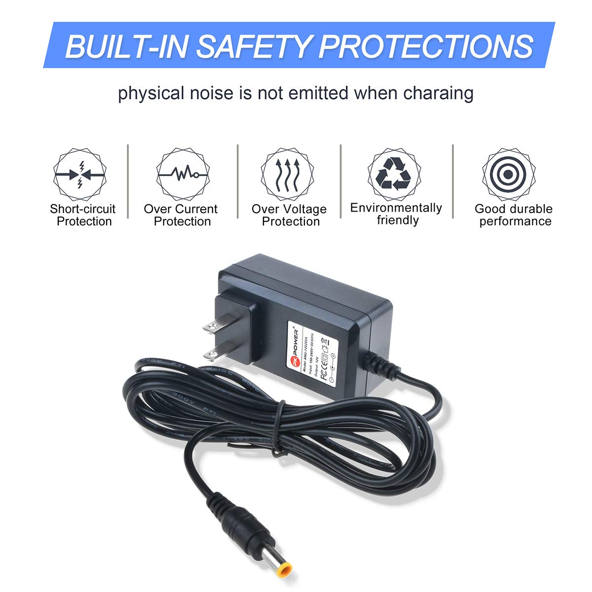 Pkpower 12V Ac Adapter Compatible With Korg Pad Kaoss Kp2 Kp3 R3 Ka203 Dynamic Effects, Power Supply For Digital Piano Korg X50 Ka 310 Micro X 61 Key 88 Key Sp170S Sp 170S Micro X R3 Mr 1000