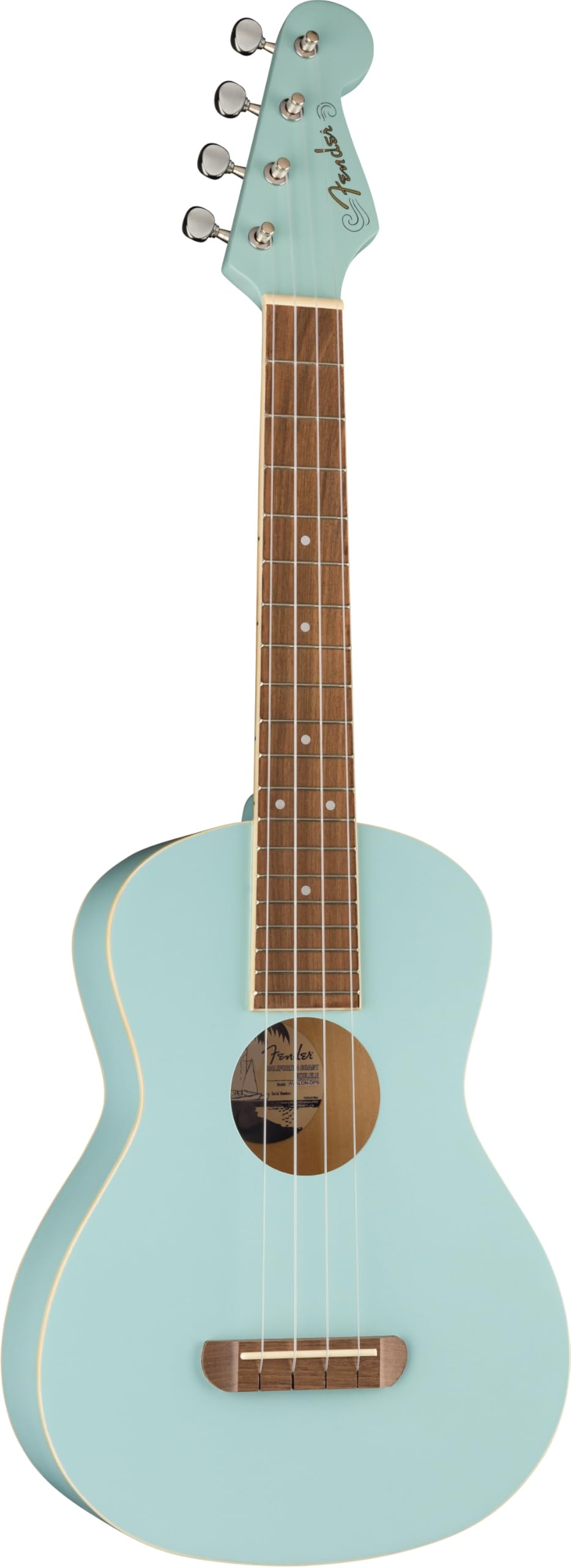 Fender Avalon Tenor Ukulele   Daphne Blue Bundle With Gig Bag, Tuner, And Austin Bazaar Instructional Video