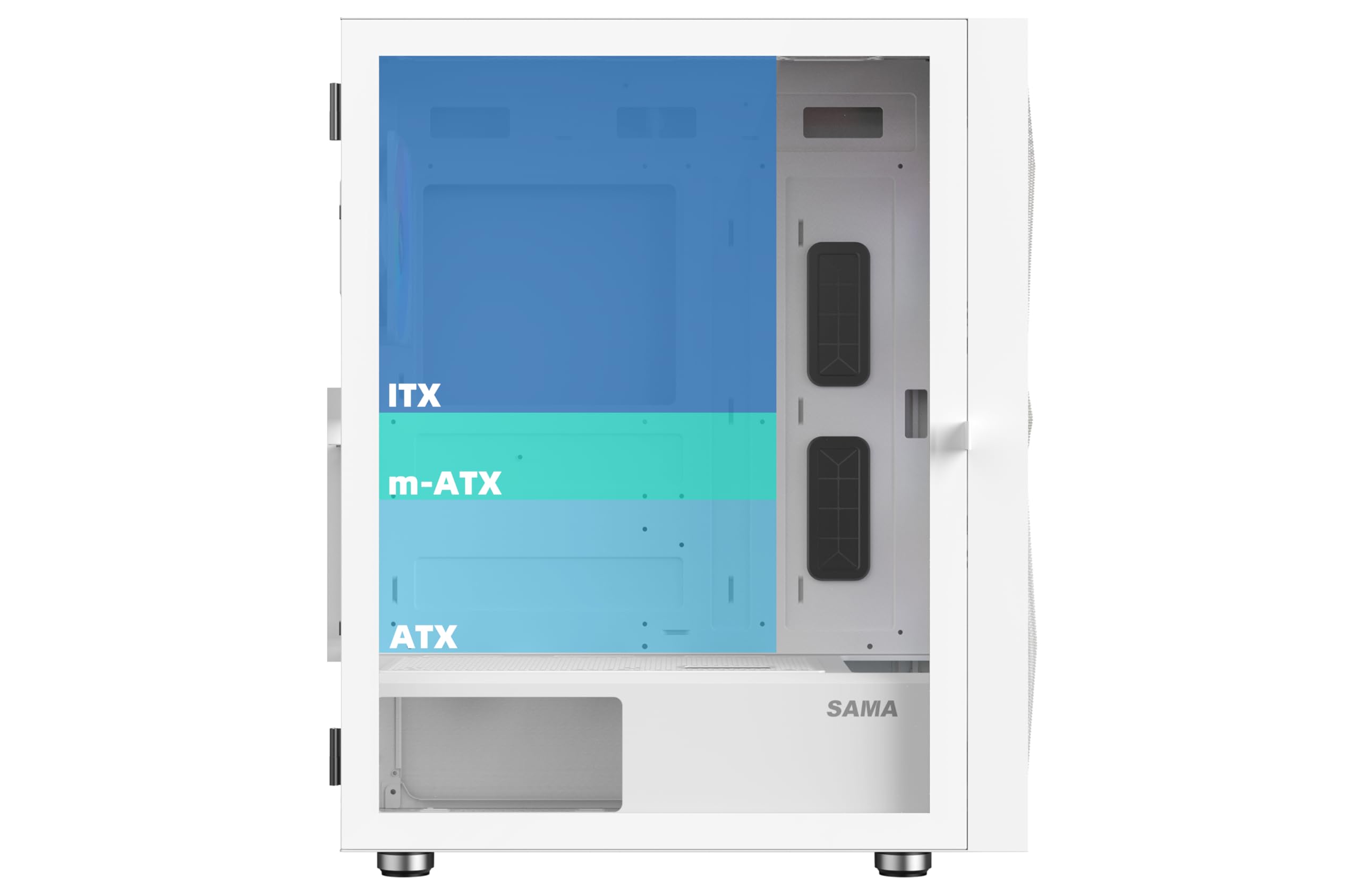 Sama 3509 Atx Mid Tower Computer Case Steel Mesh Front Tempered Glass With Open Door 4 Argb Fans Pre Install Usb3.0X2 360Mm Aio
