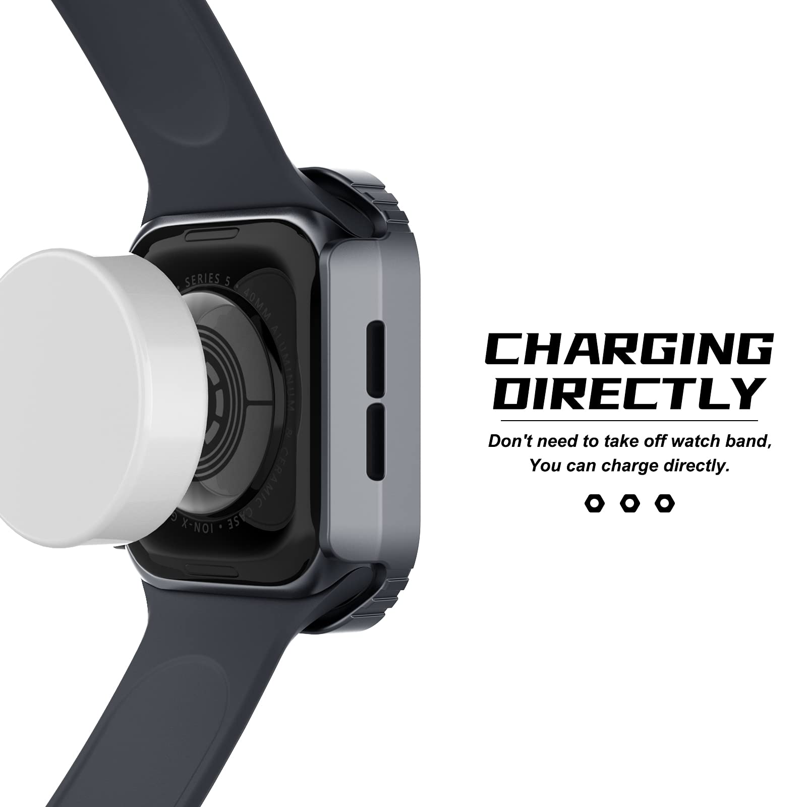 Recoppa For Rugged Apple Watch Case 45Mm Series 7 & Series 8 & Series 9 With Screen Protector, Durable Military Grade Quattro Pr