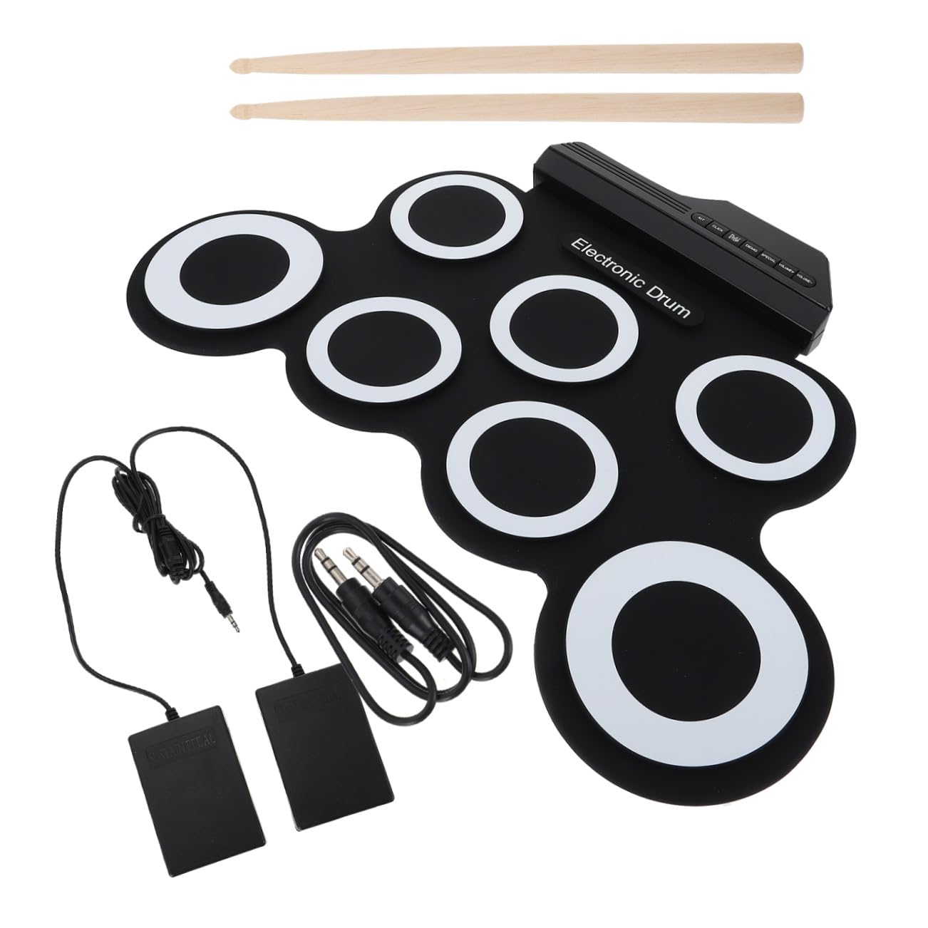 Offsch Usb Charging Electric Drum Hand Roll Up Drum Set Portable Practice Silicone