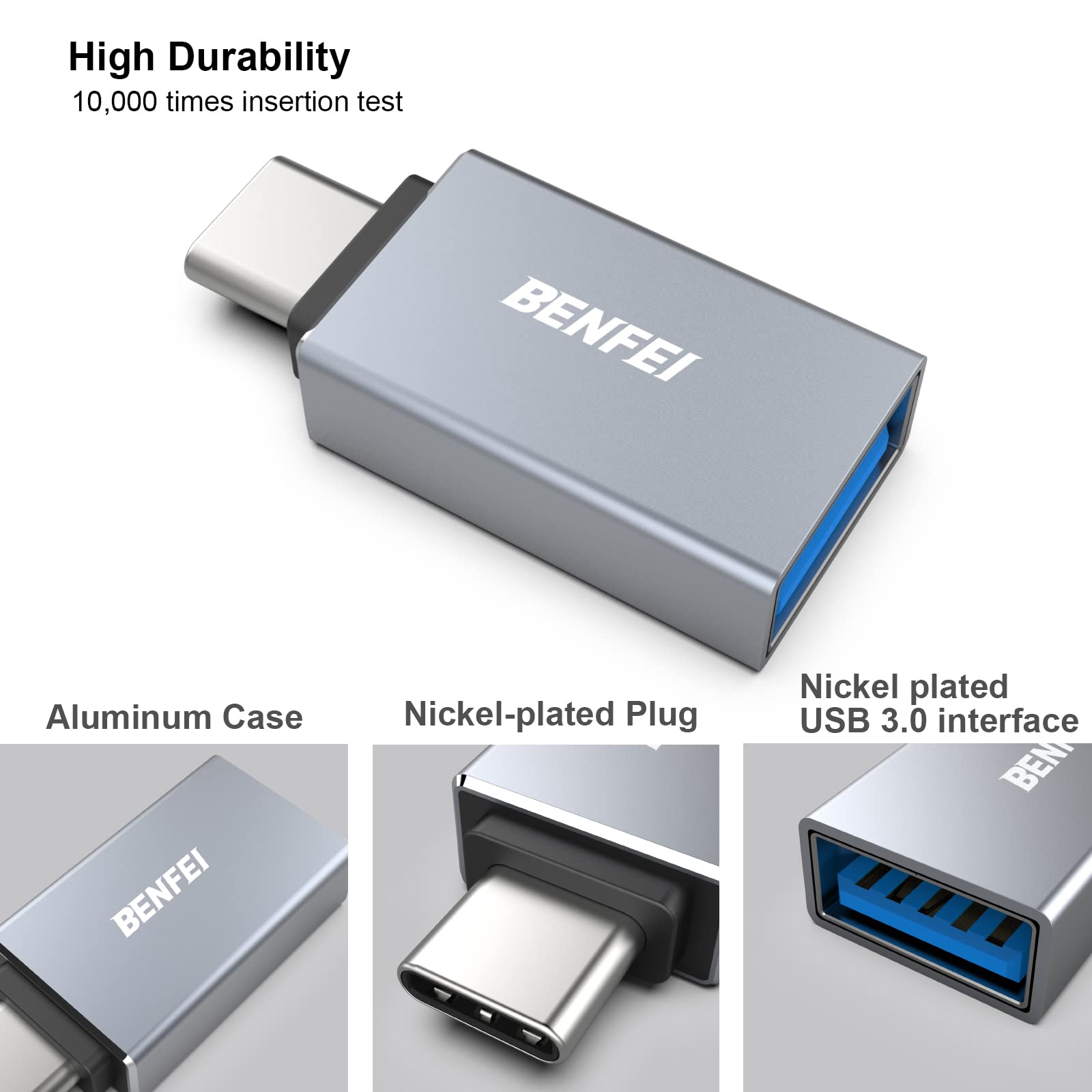 Benfei Usb C To Usb 3.0 Adapter, 3 Pack Usb C To A Male To Female Adapter Compatible With Iphone 15 Pro/Max, Macbook Pro/Air 202