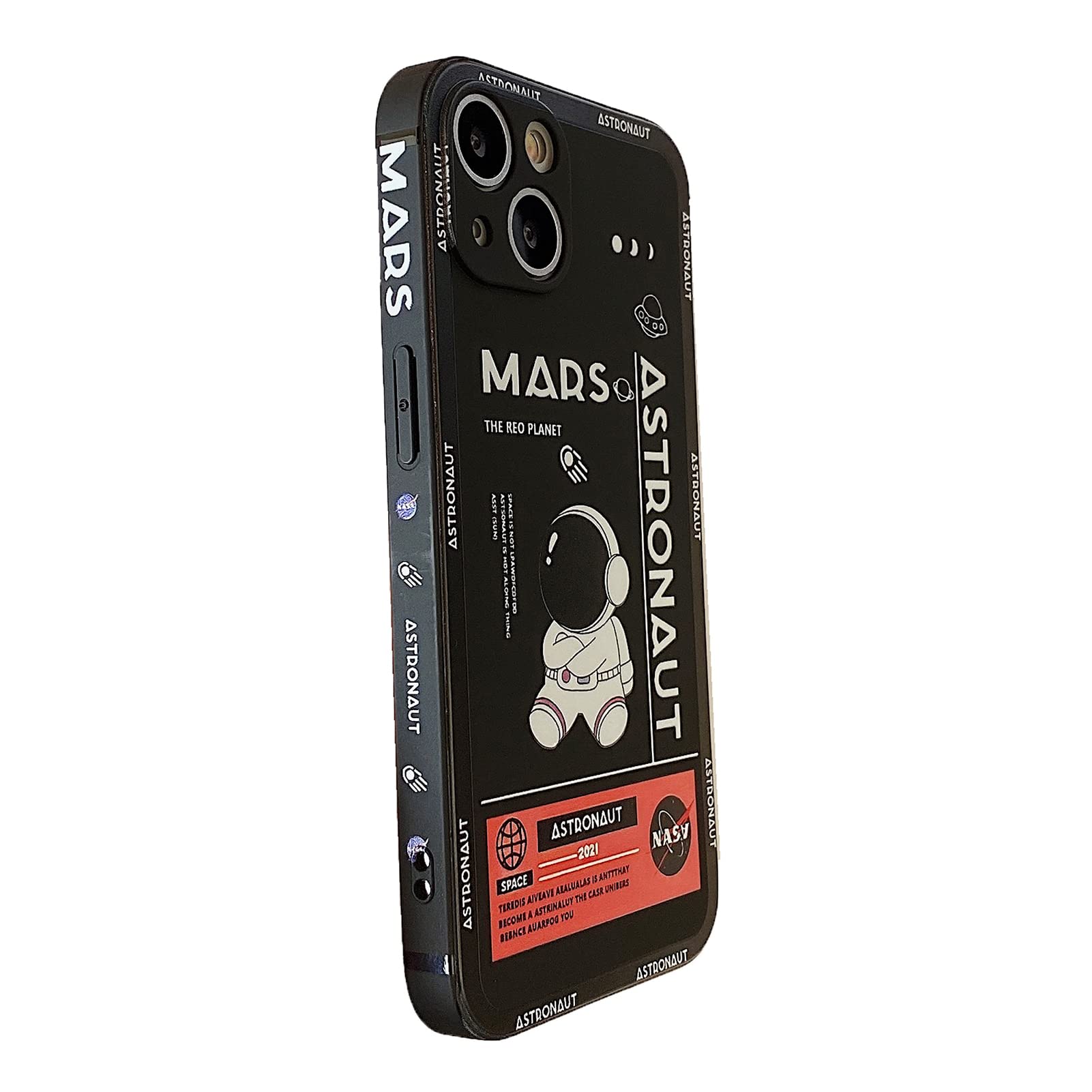 Yonds Queen Compatible With Iphone 12 Cute Case, Cool Cartoon Astronaut Space Mars Rocket Design Stylish Bumper Soft Tpu Rubber 