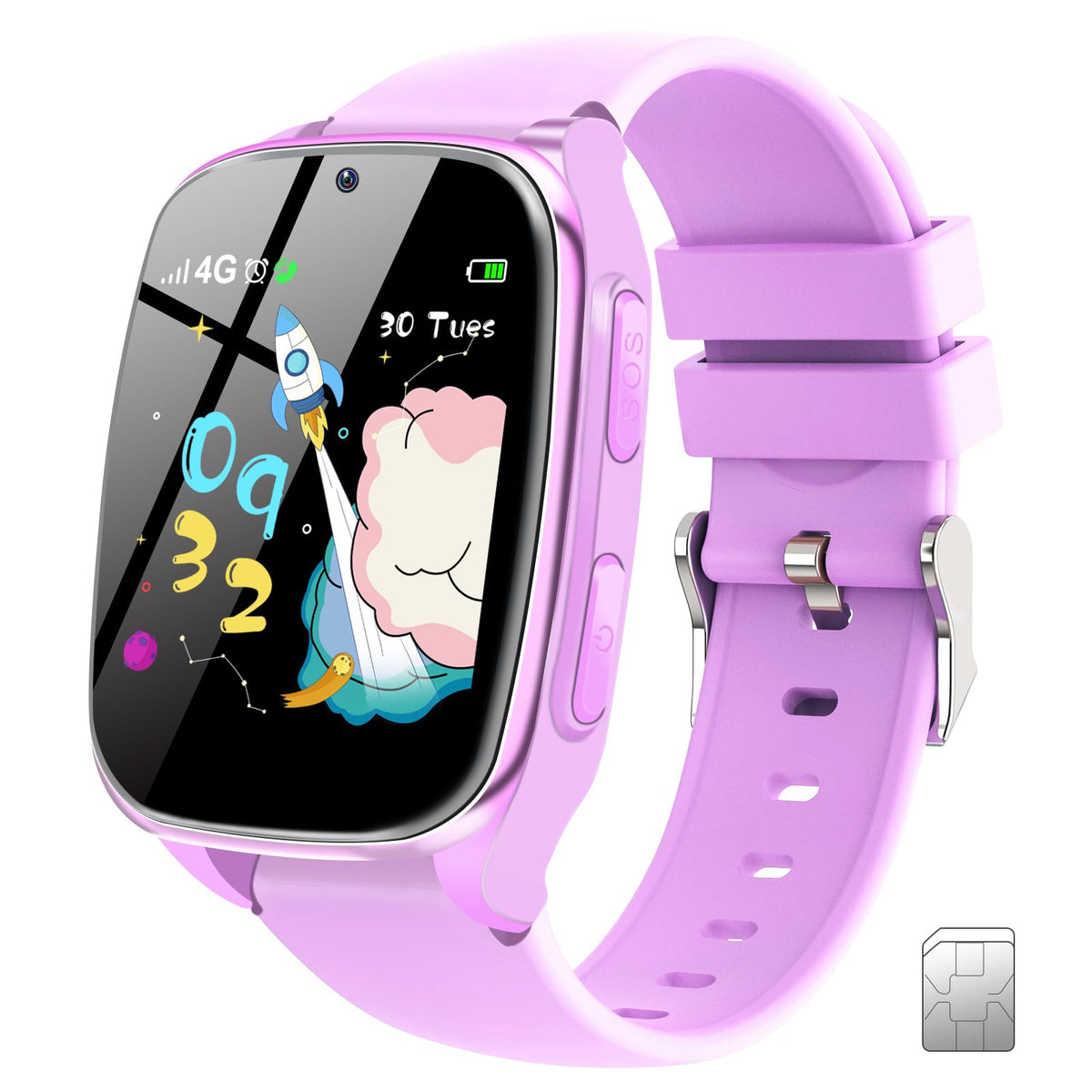4G Kids Smartwatch Phone   Smart Cell Phone Watch For Boys Girls Ages 4 12 With Call, Sos, Parental Control, Games, Camera, Alar