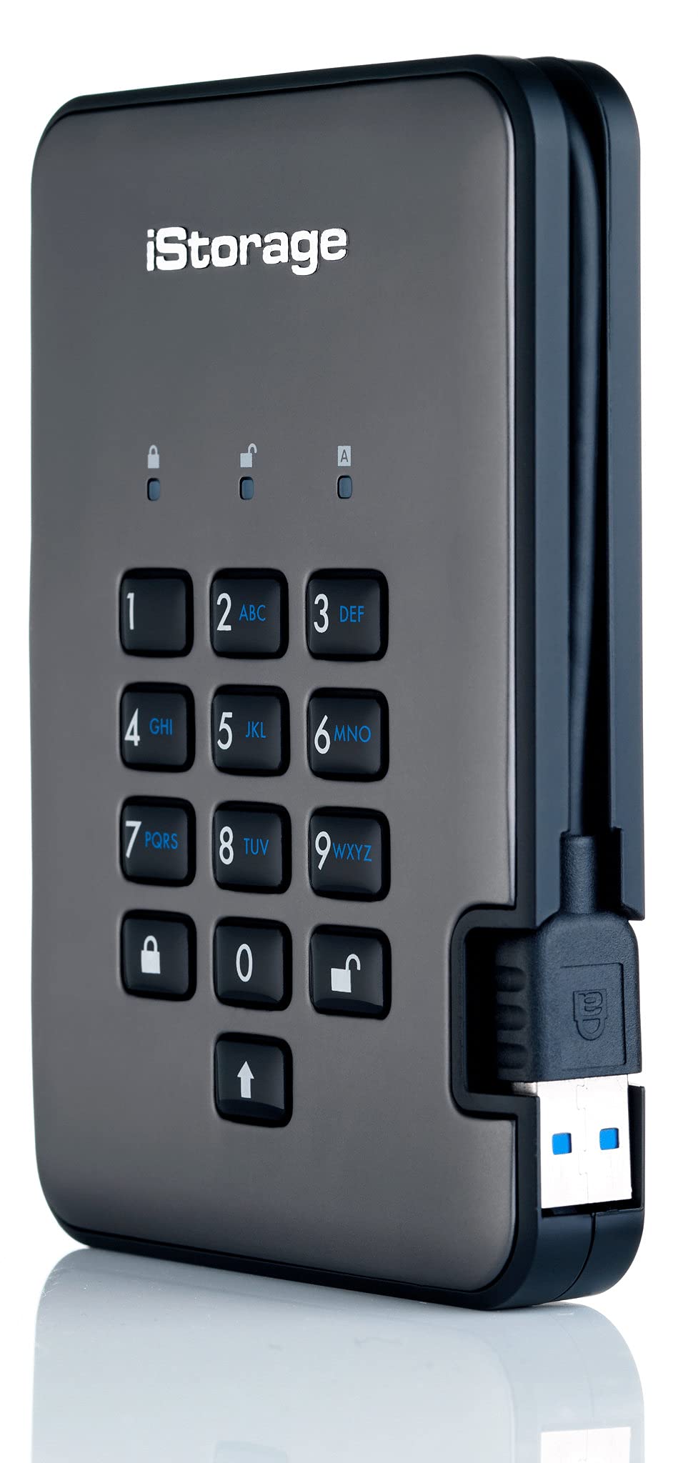 Istorage Diskashur Pro2 Hdd 1Tb Secure Portable Hard Drive Fips Level 2 Certified   Password Protected, Dust And Water Resistant