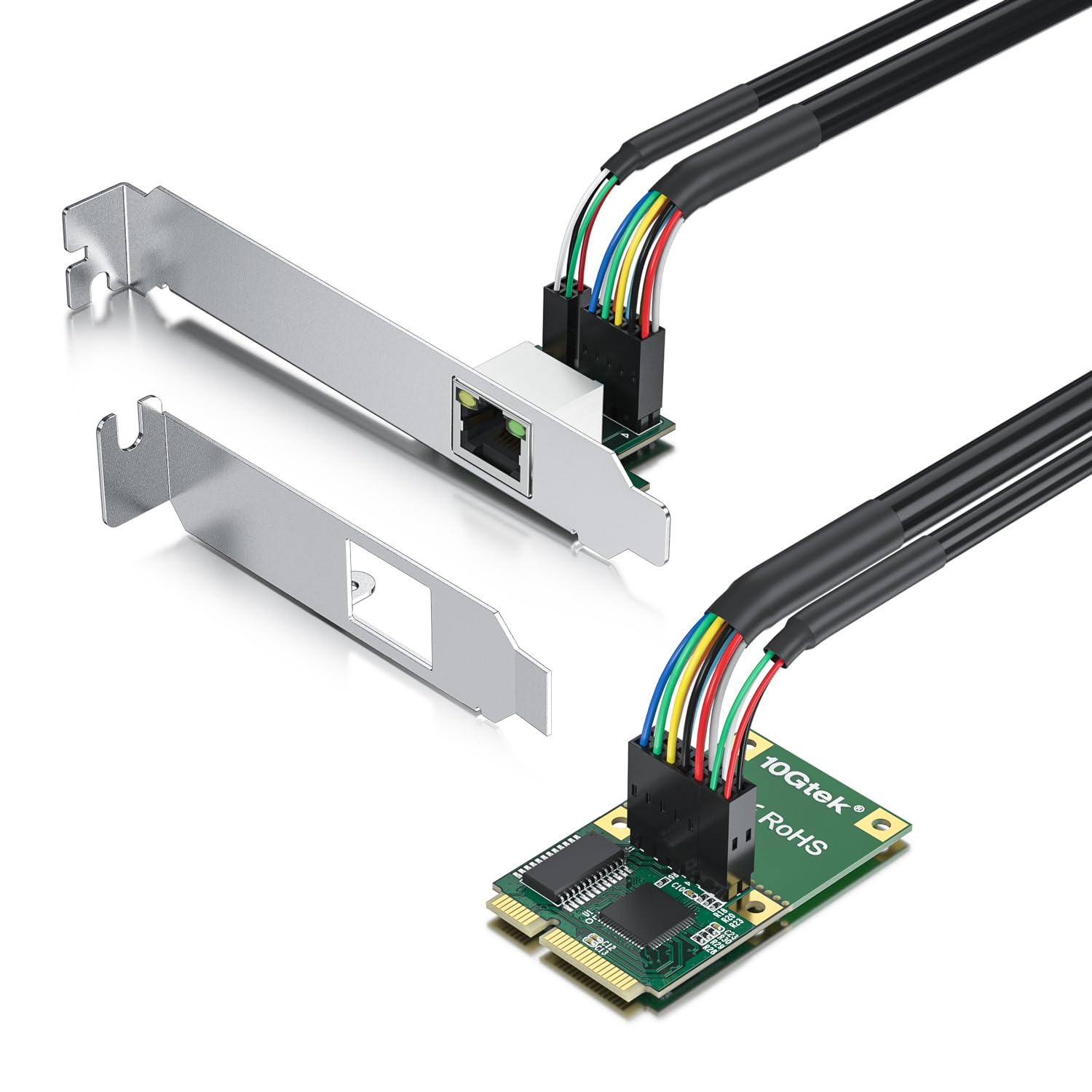 Mini Pcie Gigabit Ethernet Network Card, Single Rj45 Port, 1G Nic Compare To Intel I210At, With Led Light, 30 Cm Cable Length, E
