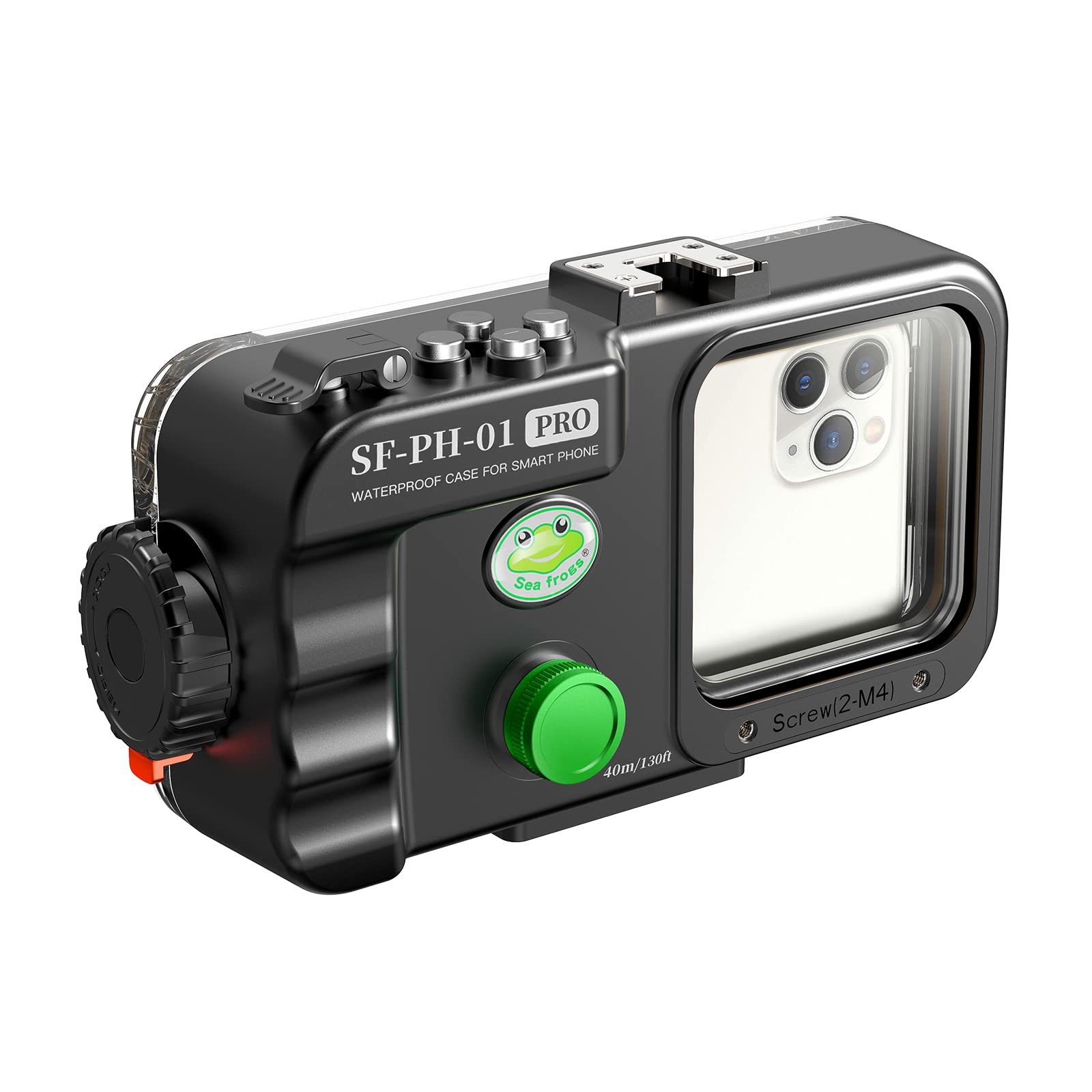 Seafrog 130Ft/40M Professional Diving Phone Case For Swimming Snorkeling Access Camera Controls, With Big Window, Leak Alarms, U