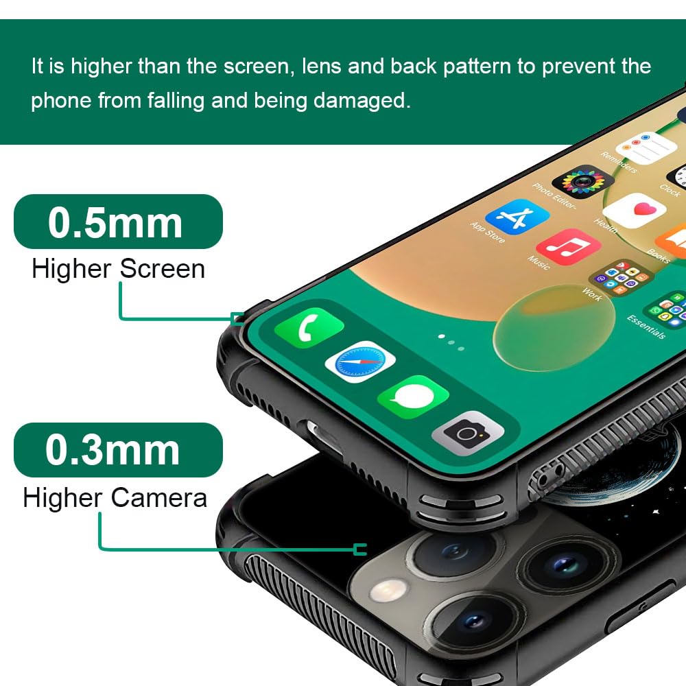 CARLOCA Phone Case Compatible iPhone 13 Mini Shockproof Polycarbonate Cosmic Space Lighthouse