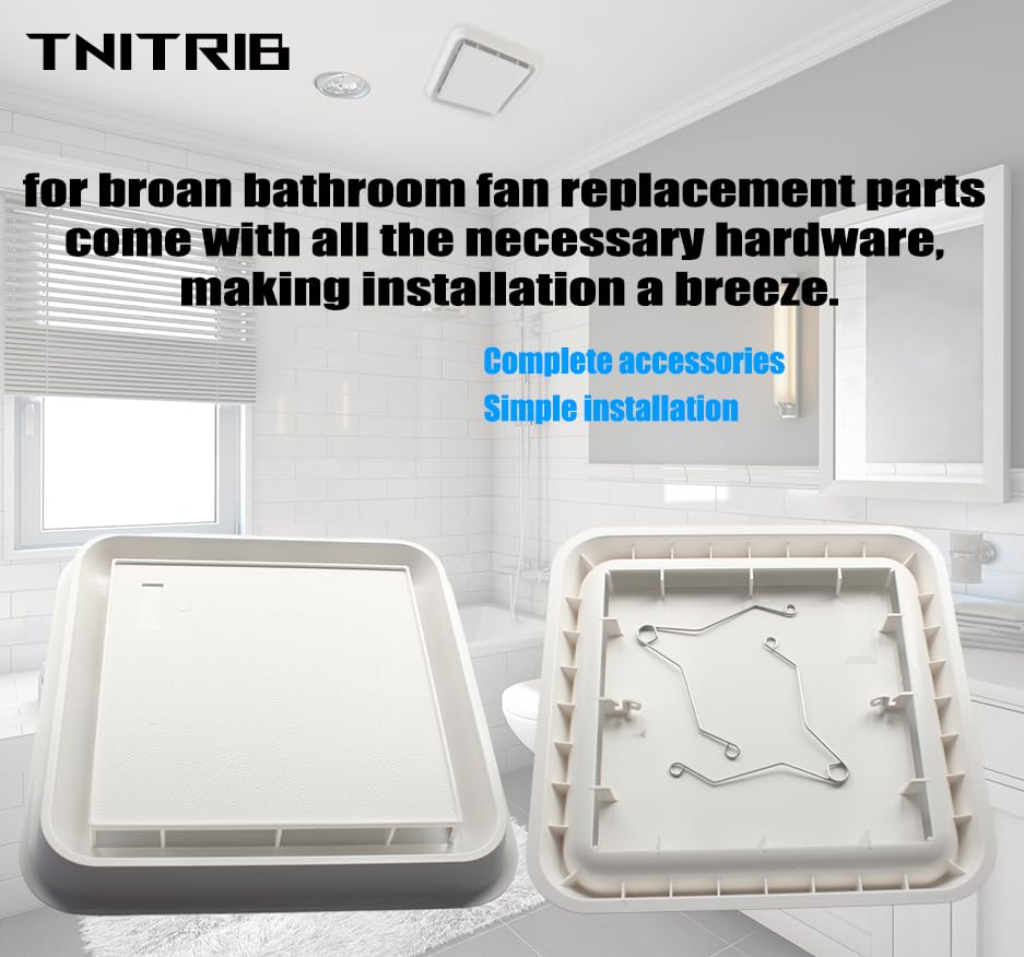 S97006651 Fan Cover Grille For Broan Nutone Bathroom Fan Assembly Replacement, Fits 663, 670A, 670B, 670C, 670D, 670E Bathroom E