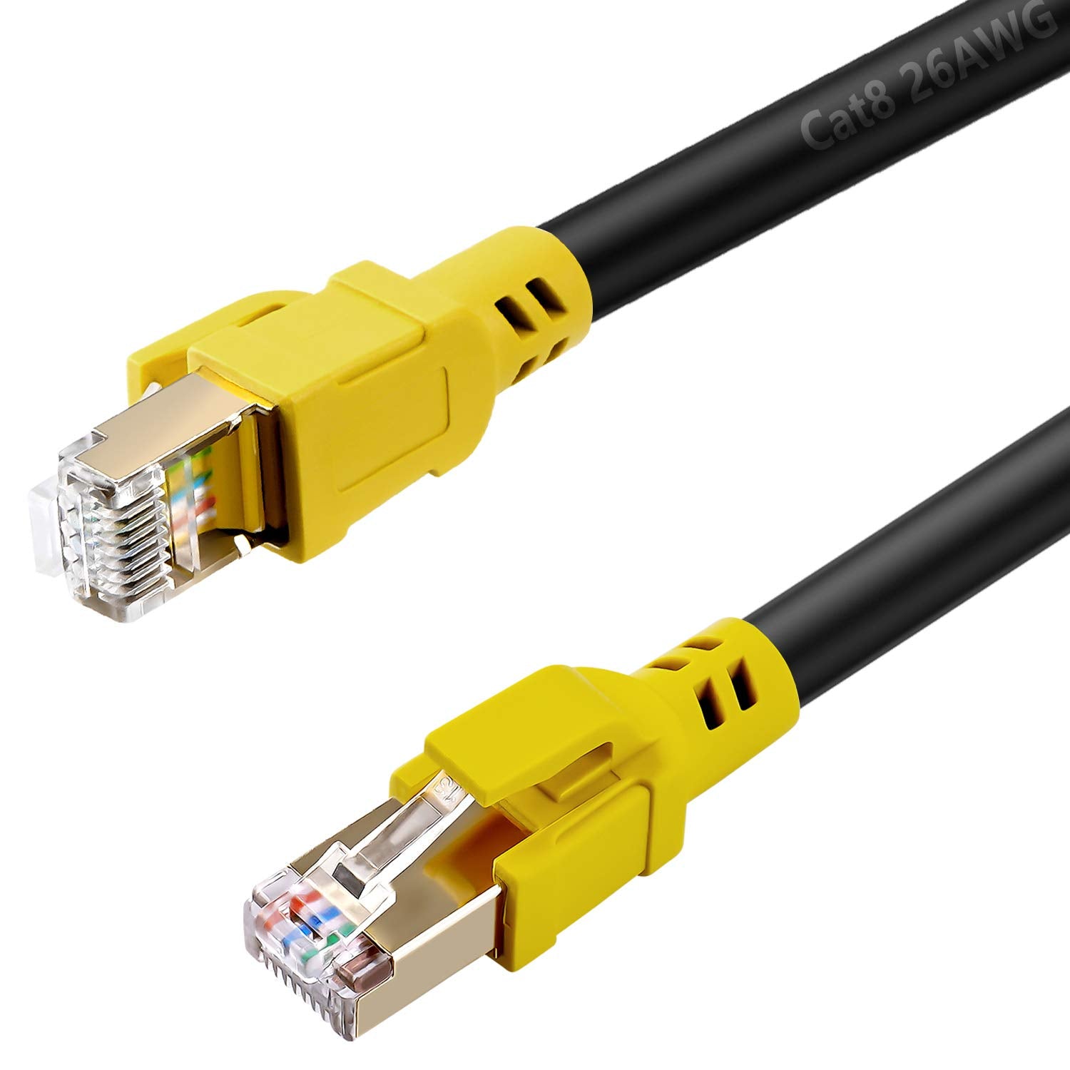 Nanxudyj Cat 8 Ethernet Cable 50Ft/15M,26Awg Lastest 40Gbps 2000Mhz Sftp Patch Cord, Heavy Duty High Speed Cat8 Lan Network Rj45
