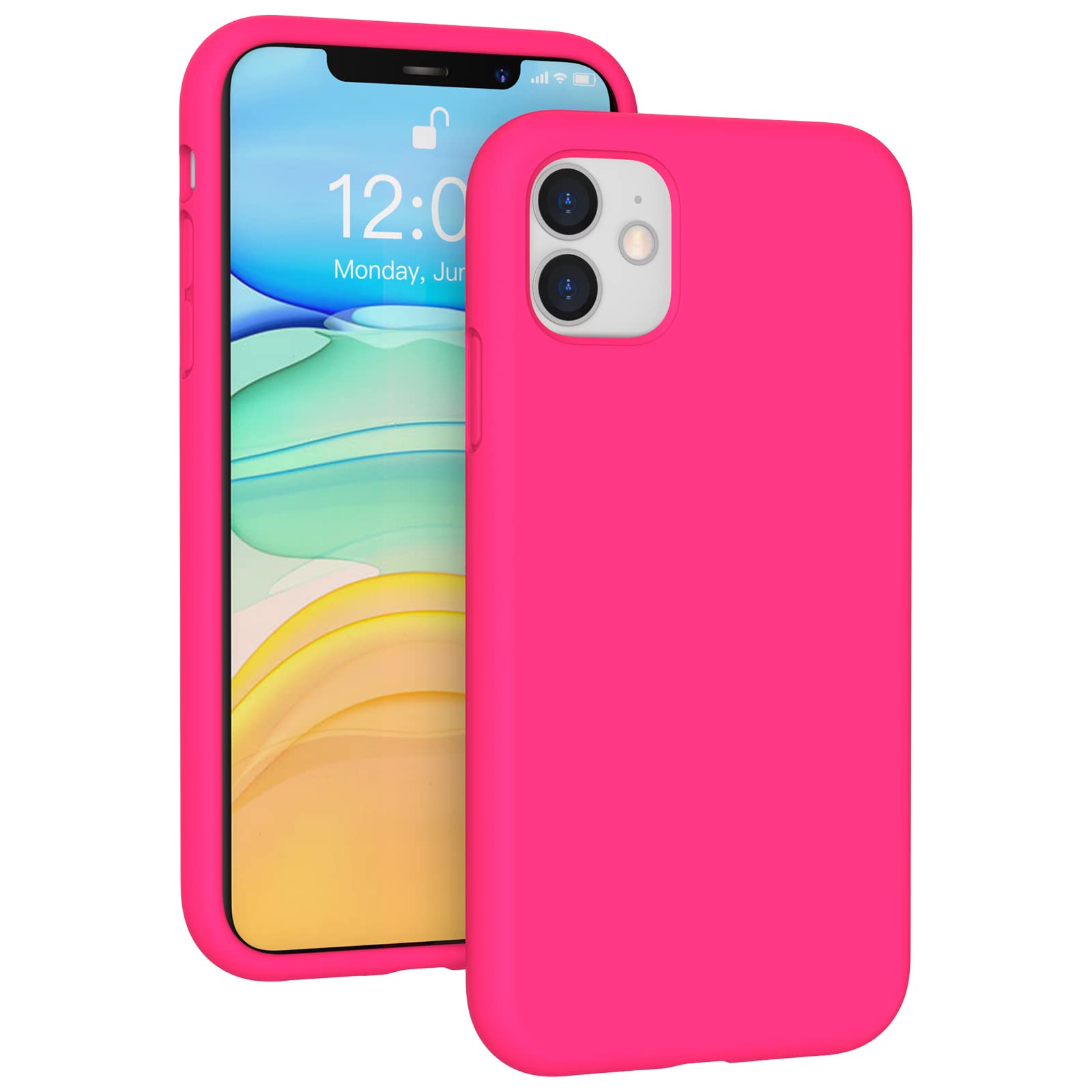 K TOMOTO Liquid Silicone Case Compatible with iPhone 11 (6.1), Full Body Protection Gel Rubber Cover with Soft Microfiber Lining