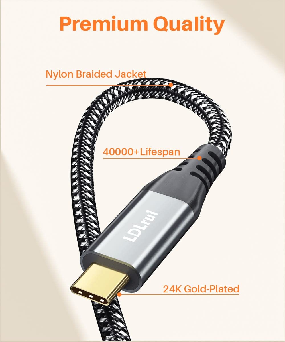 Usb C To Usb C 3.2 Gen 2X2 Cable 1Ft 2Pack W/ 20Gbps Type C Data Transfer 100W Power Delivery 4K Video Output, Compatible With Thunderbolt 3 For Samsung T9 Ssd, Iphone 15 Pro, Ipad Pro, Usb C Monitor