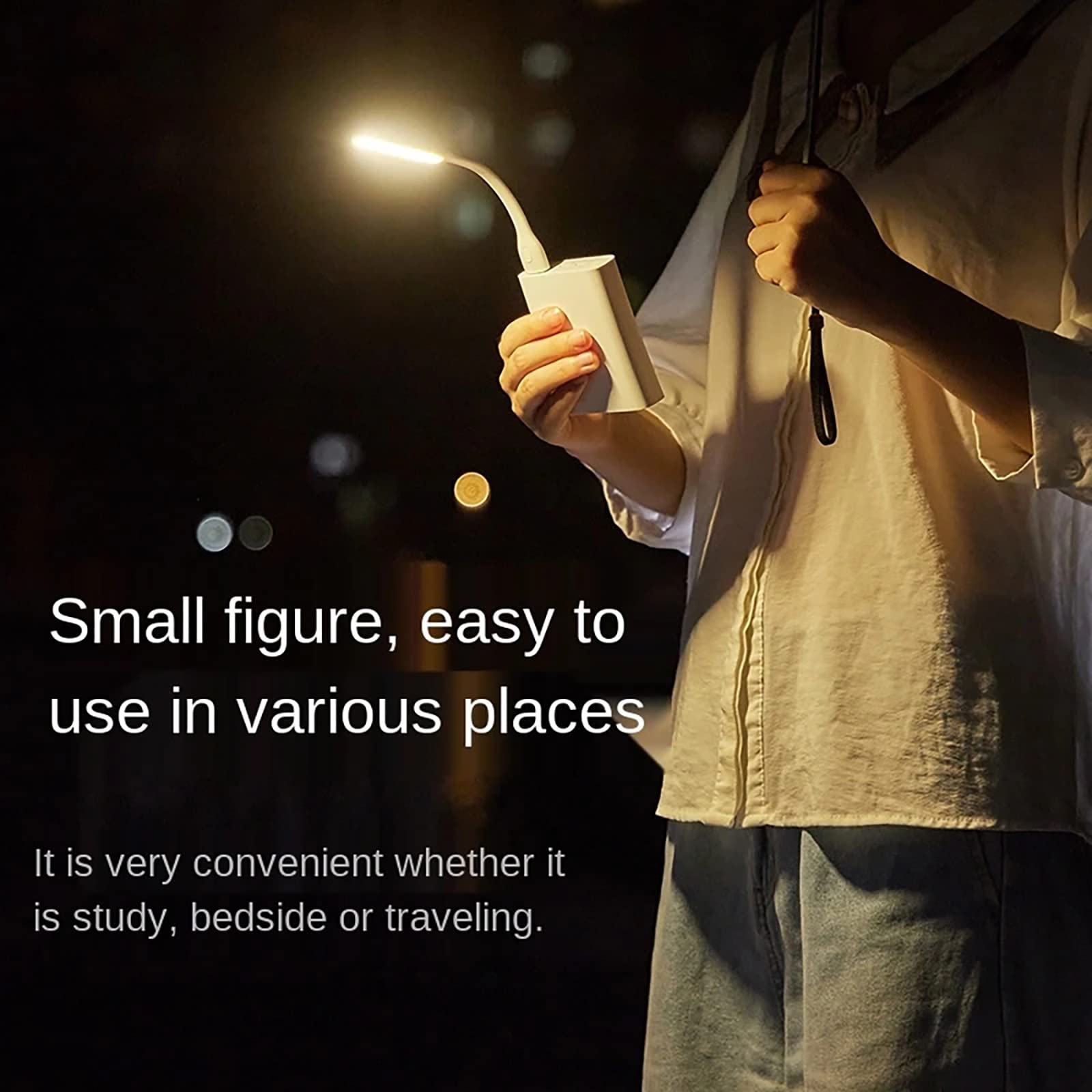 Soseelnee Mini Flexible Light, Portable Usb Led Reading Night Lamp For Pc Laptop Computer Notebook Power Bank   2 Pack (White)