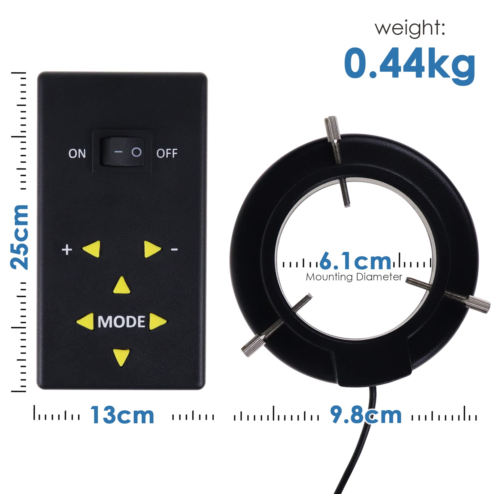 144 Led Ring Light For Microscope And Camera | 40 250Mm Working Distance | Adjustable Lighting With 4 Zone Control | 20000Lux Br