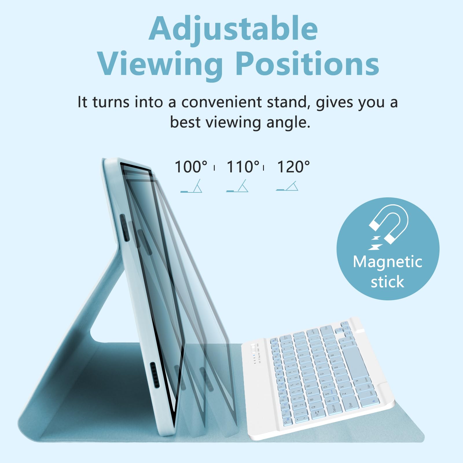 Keyboard Case For Samsung Galaxy Tab A9 Plus/A9+ 5G 11 Inch 2023, Samsung A9 Plus Tablet Case With Detachable Wireless Bluetooth